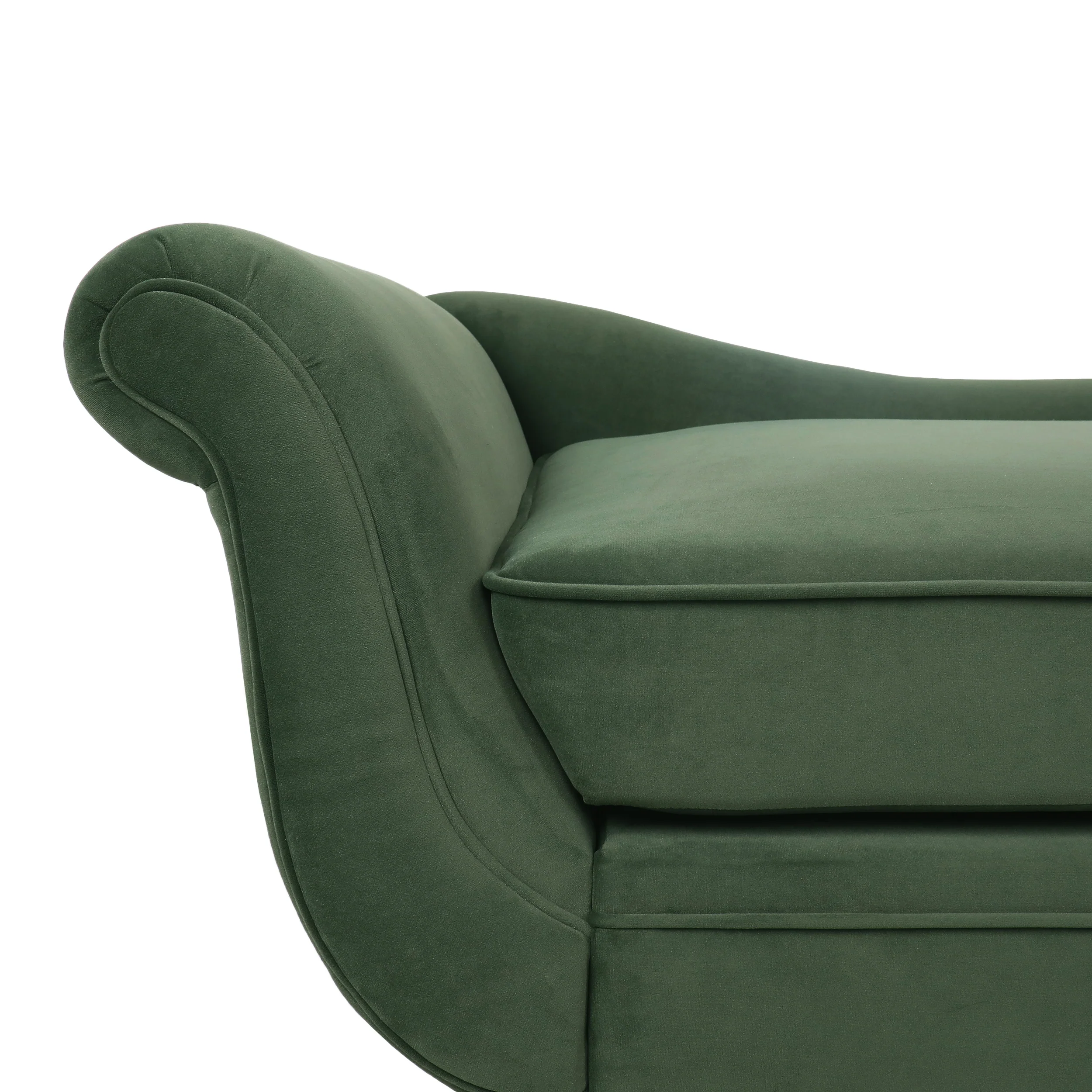 Jakyrah Contemporary Velvet Chaise Lounge with Scroll Arms - furnishings