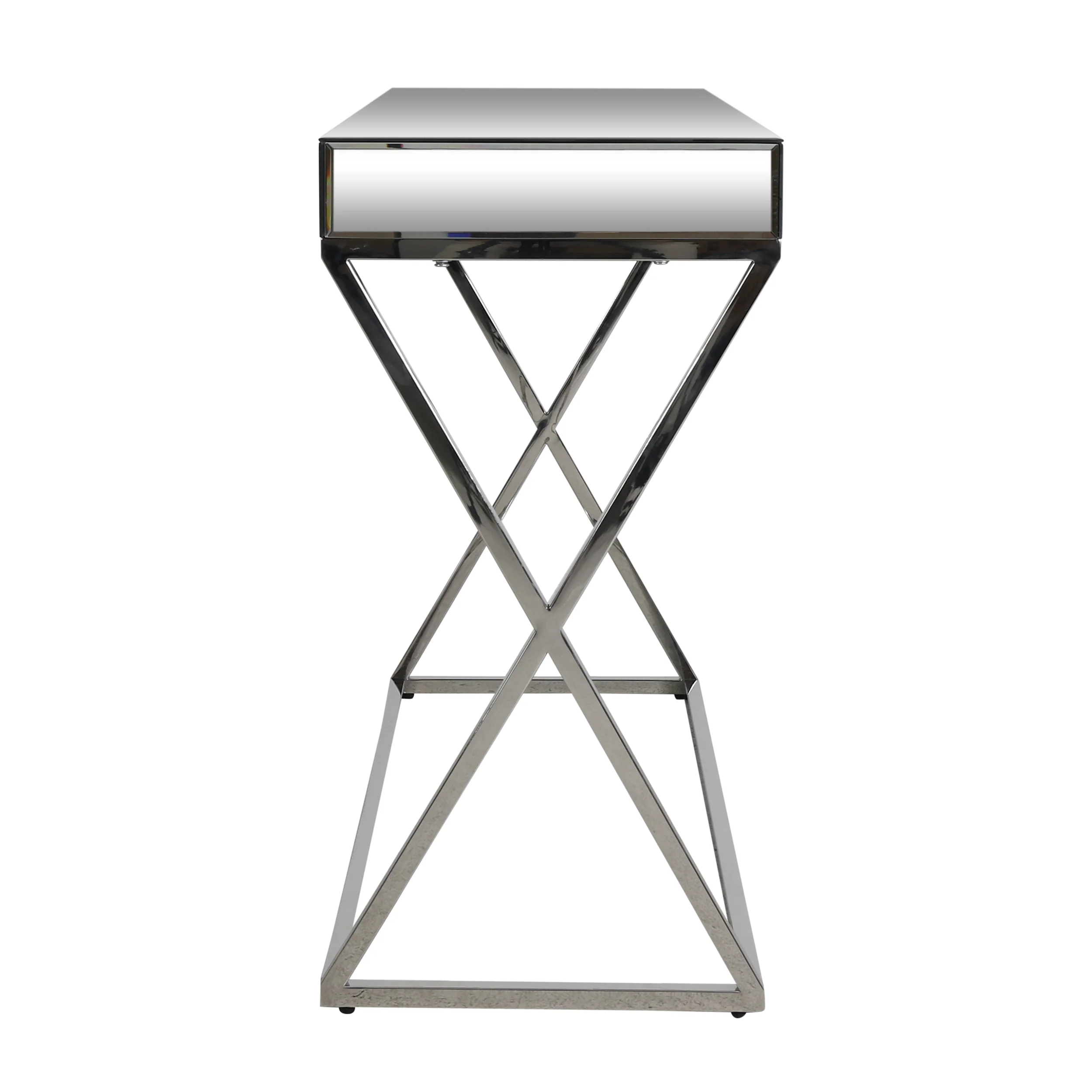 Modesta Modern Glam Console Table with Mirror Tabletop - furnishings