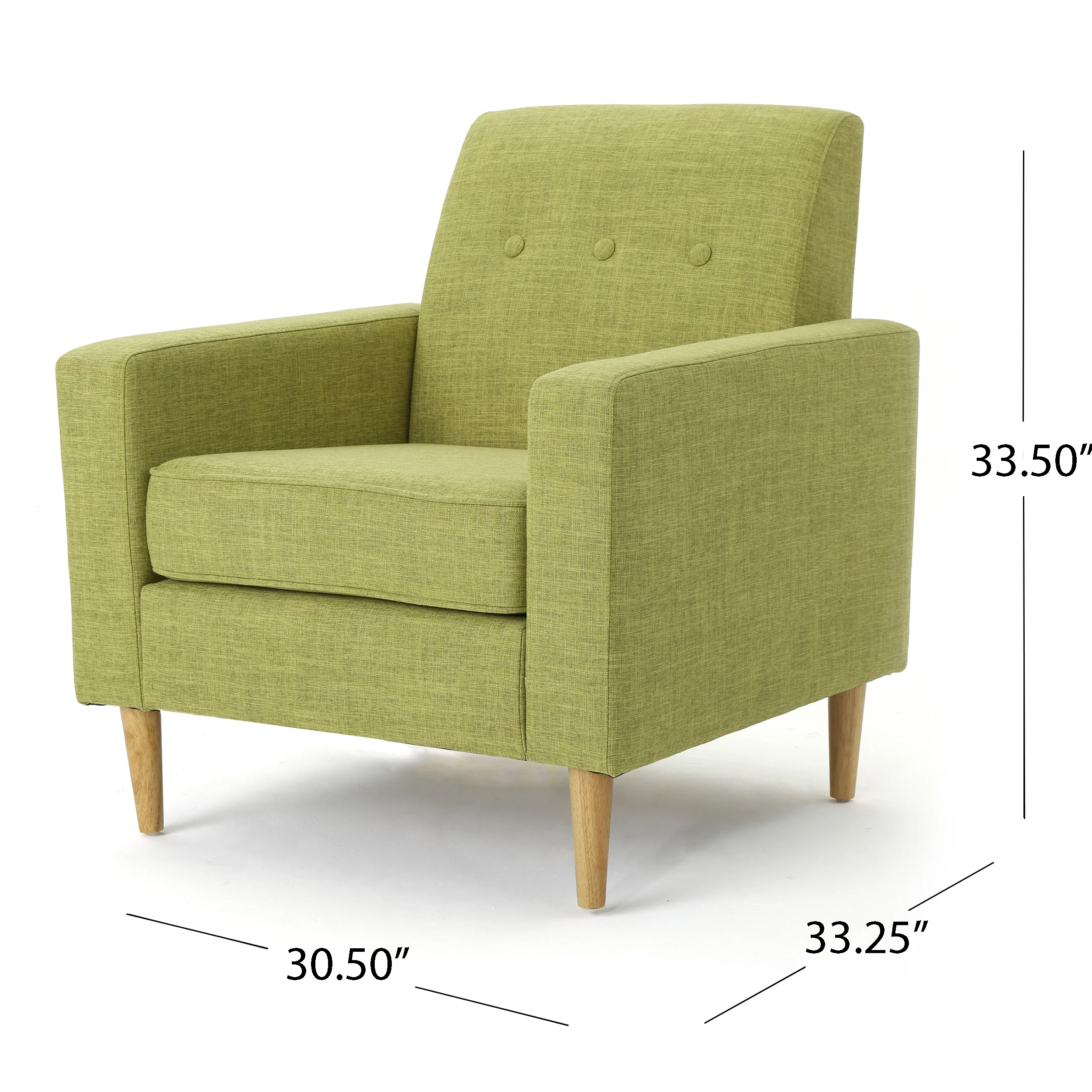 Stratford Mid Century Modern Fabric Club Chair - furnishings