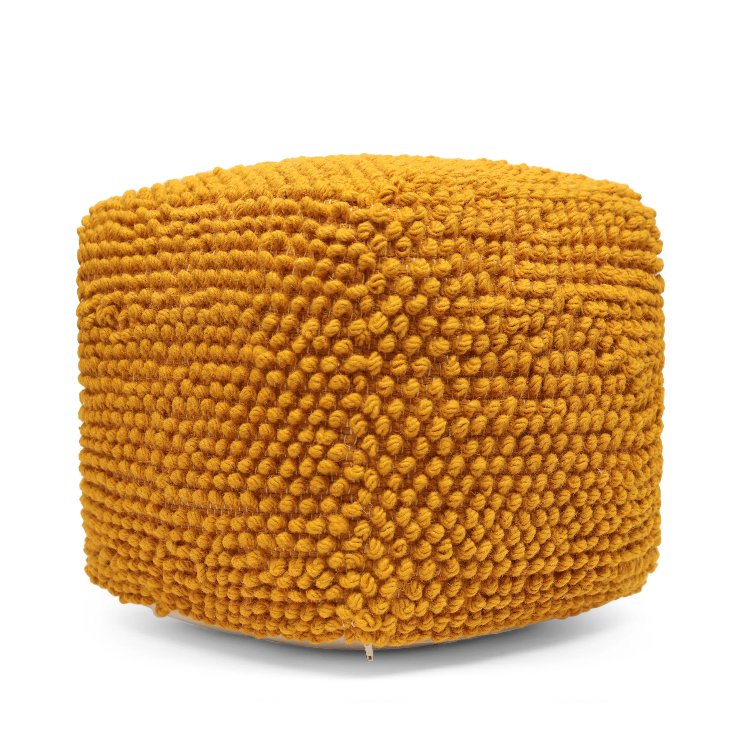 Devries Boho Handcrafted Tufted Fabric Cube Pouf - furnishings
