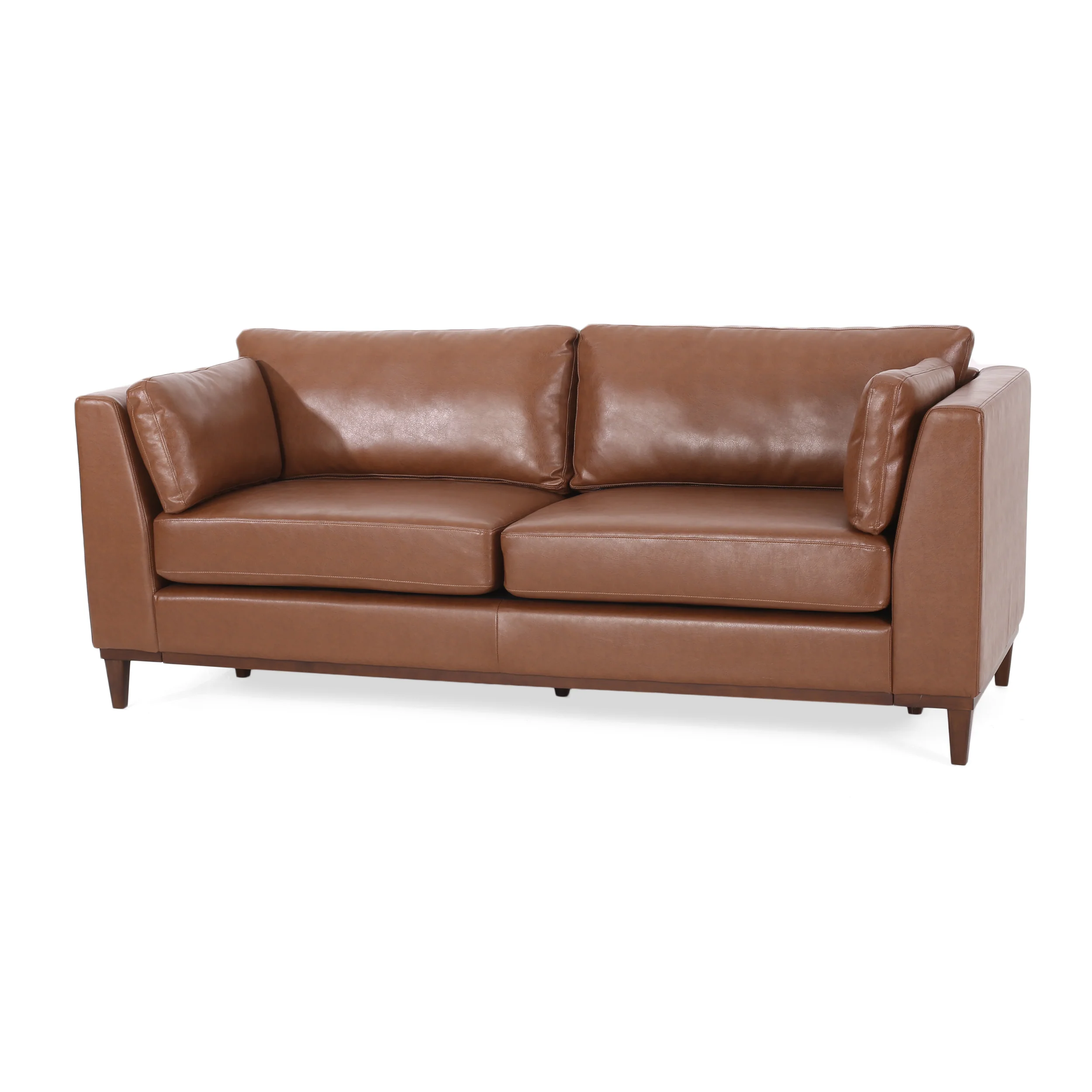 Ayers Contemporary Faux Leather Upholstered 3 Seater Sofa - furnishings
