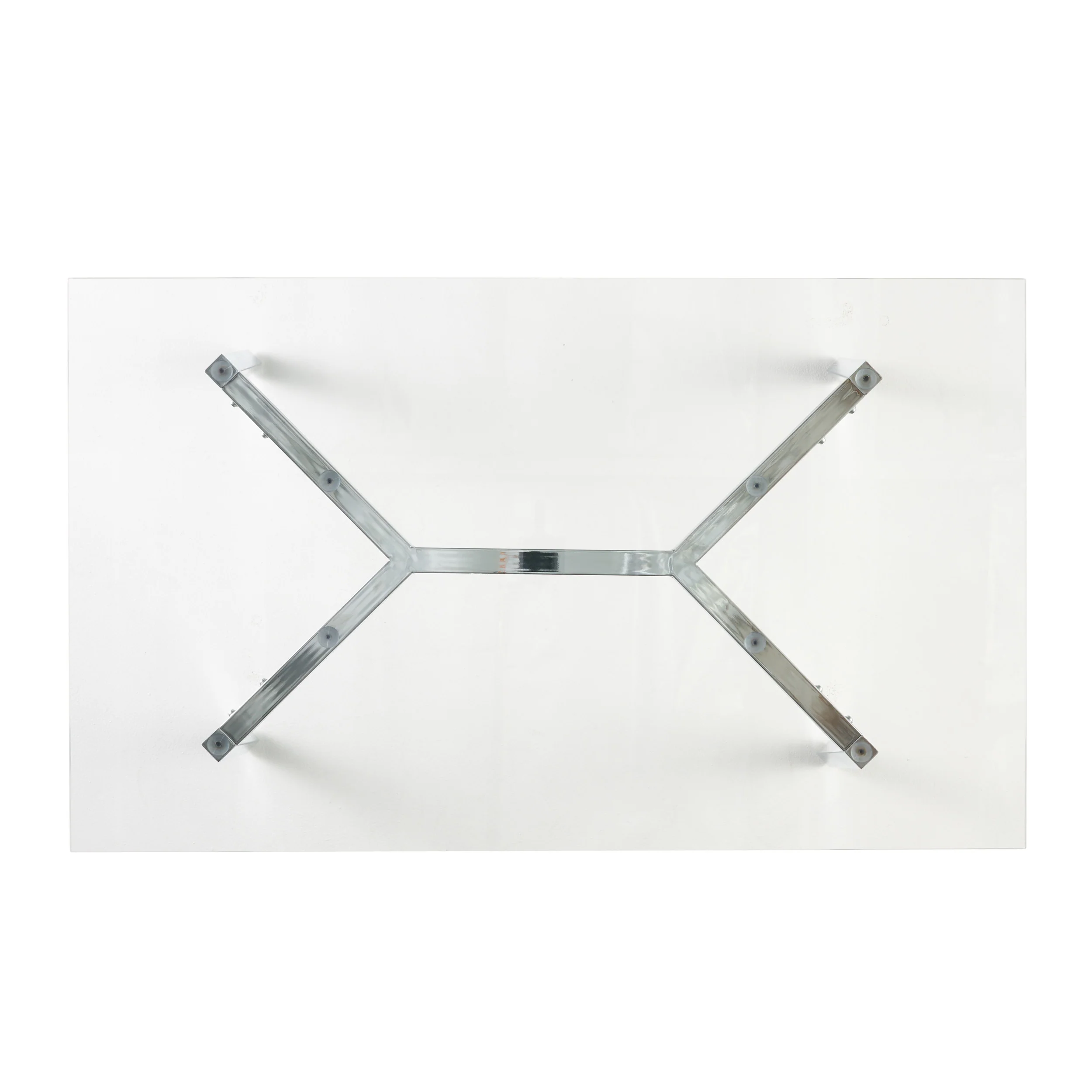 Arbutus Modern Glam Glass Top Dining Table, Clear and Chrome - furnishings