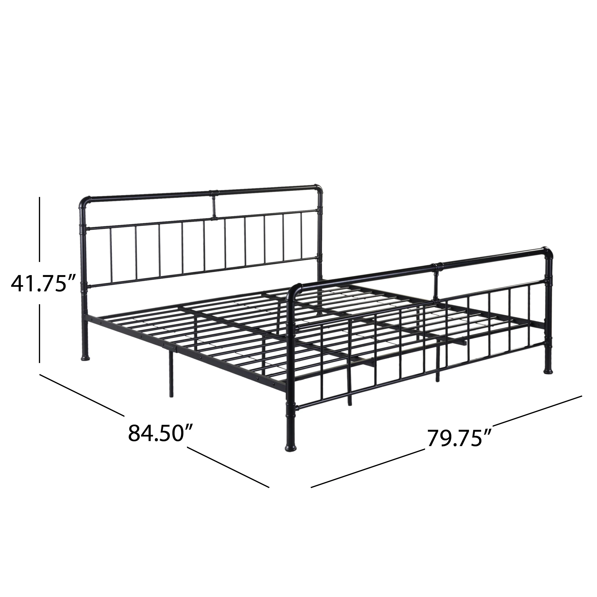 Sally King-Size Iron Bed Frame, Minimal, Industrial - furnishings