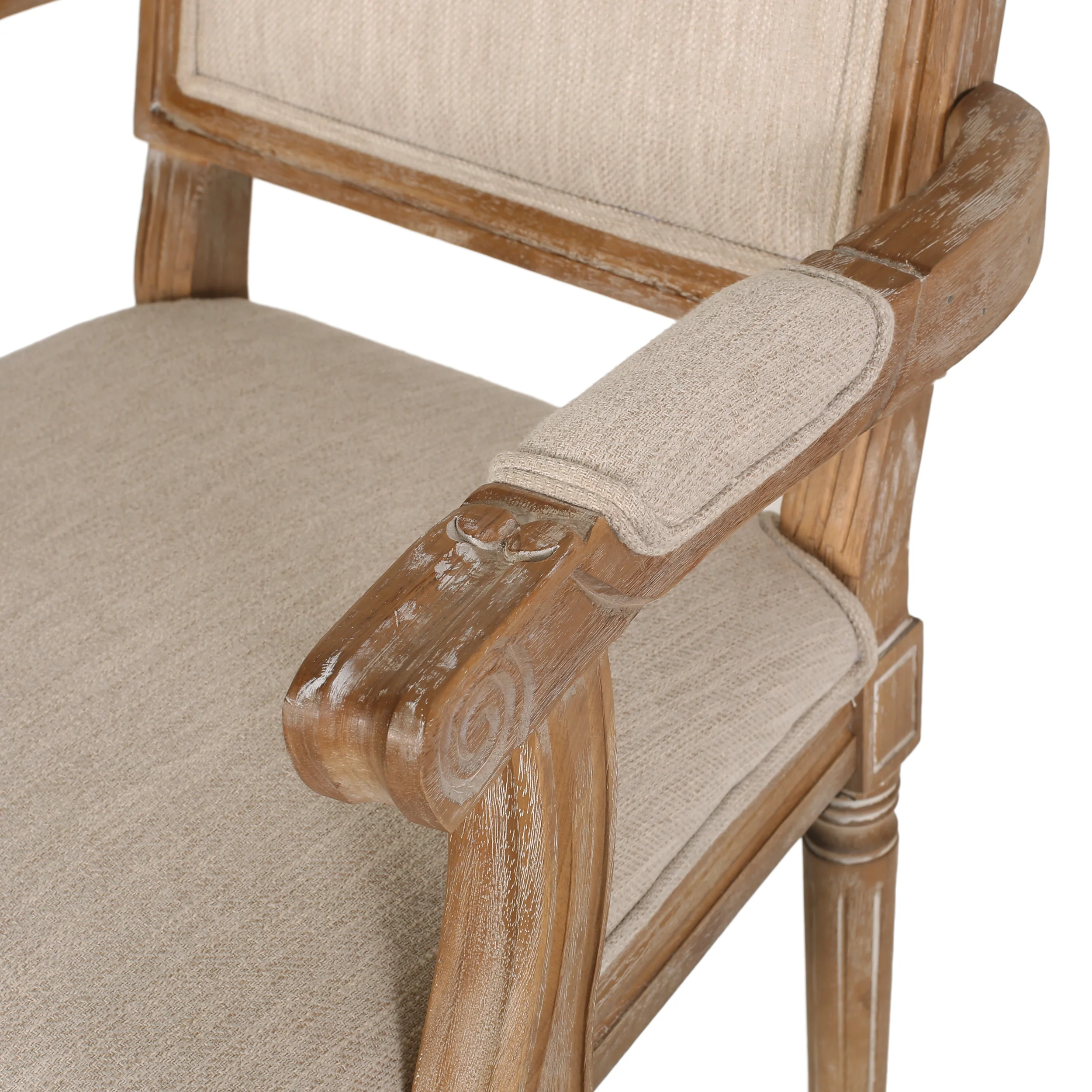 Regan French Country Fabric Upholstered Wood Expandable 7 Piece Dining Set - furnishings