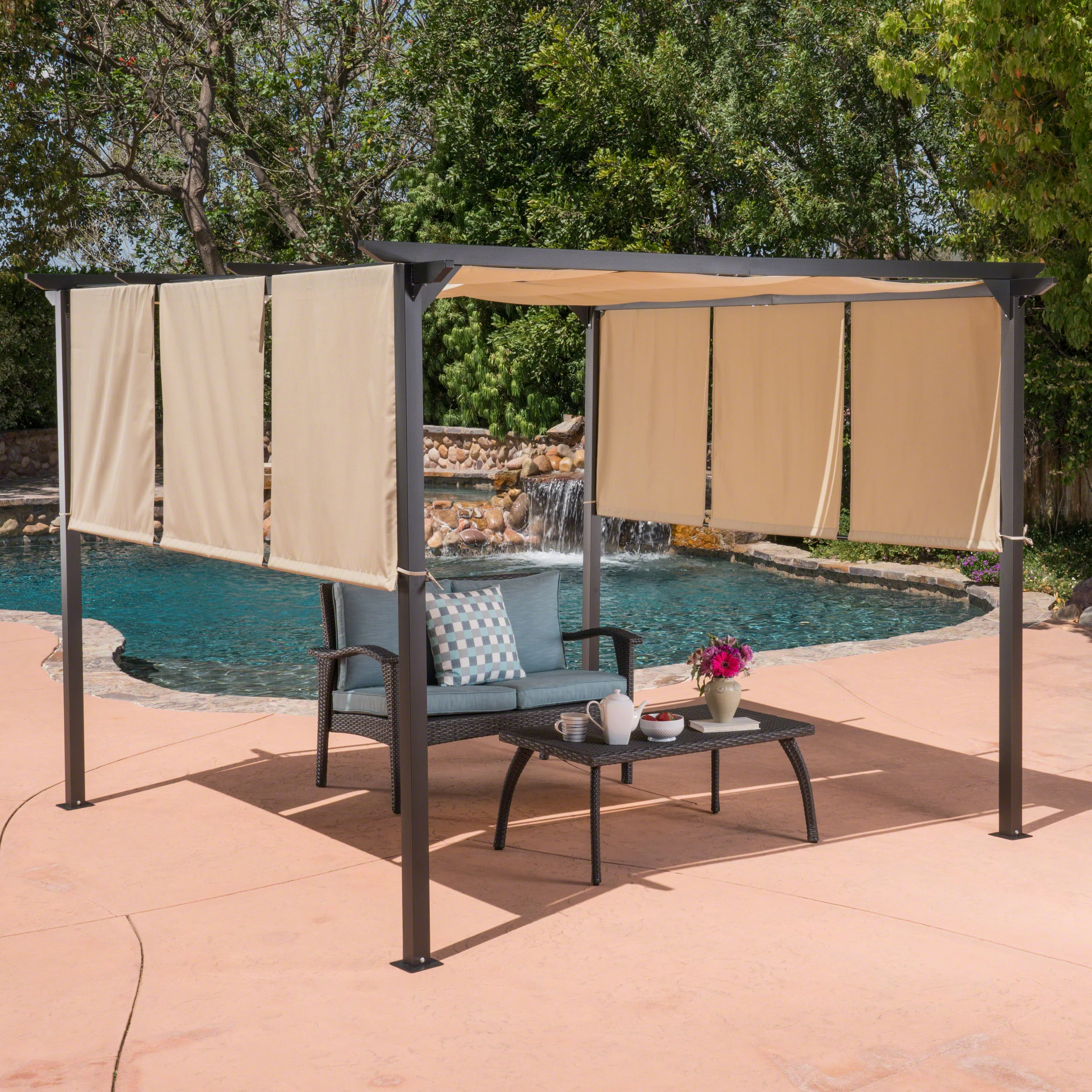 Dione Outdoor Modern 10 x 10 Foot Canopy - furnishings
