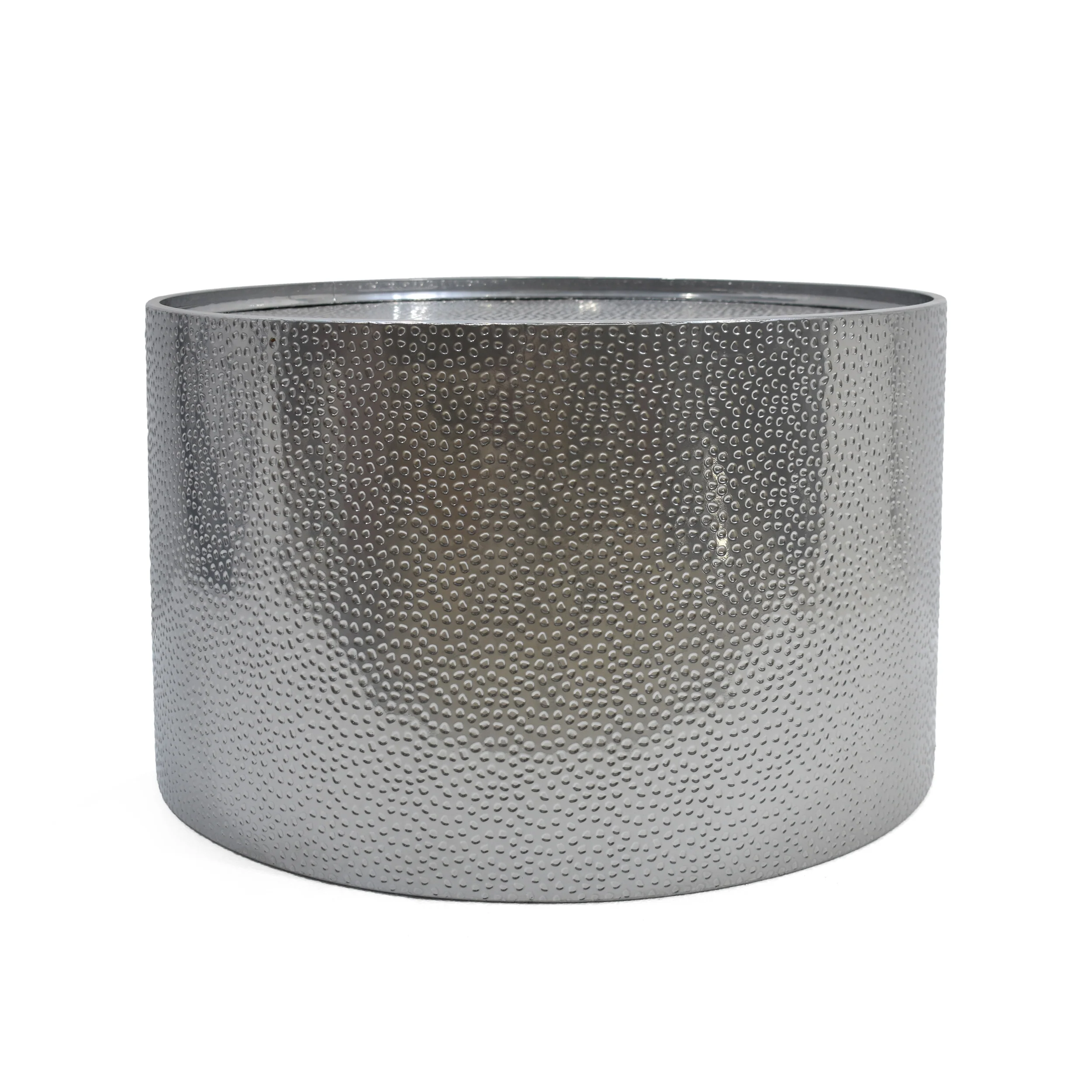 Rache Modern Round Coffee Table with Hammered Iron - furnishings