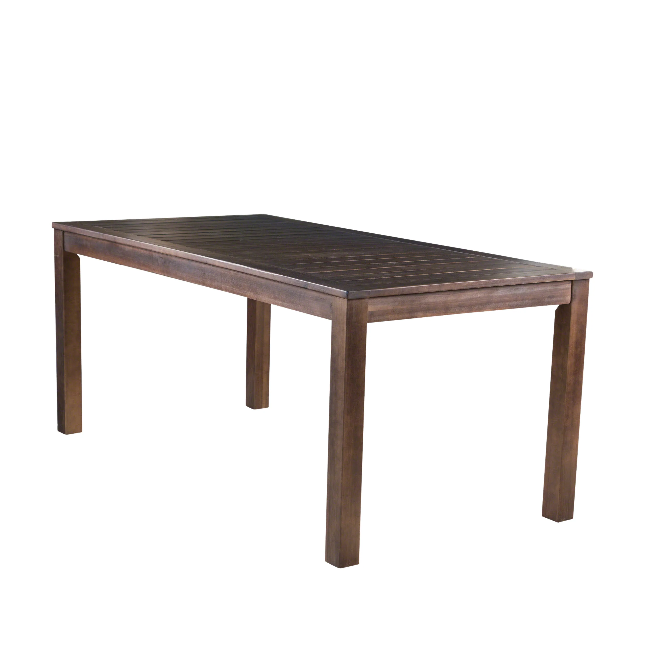 Marin Rustic Outdoor Slat Dark Brown Acacia Wood Picnic Set - furnishings