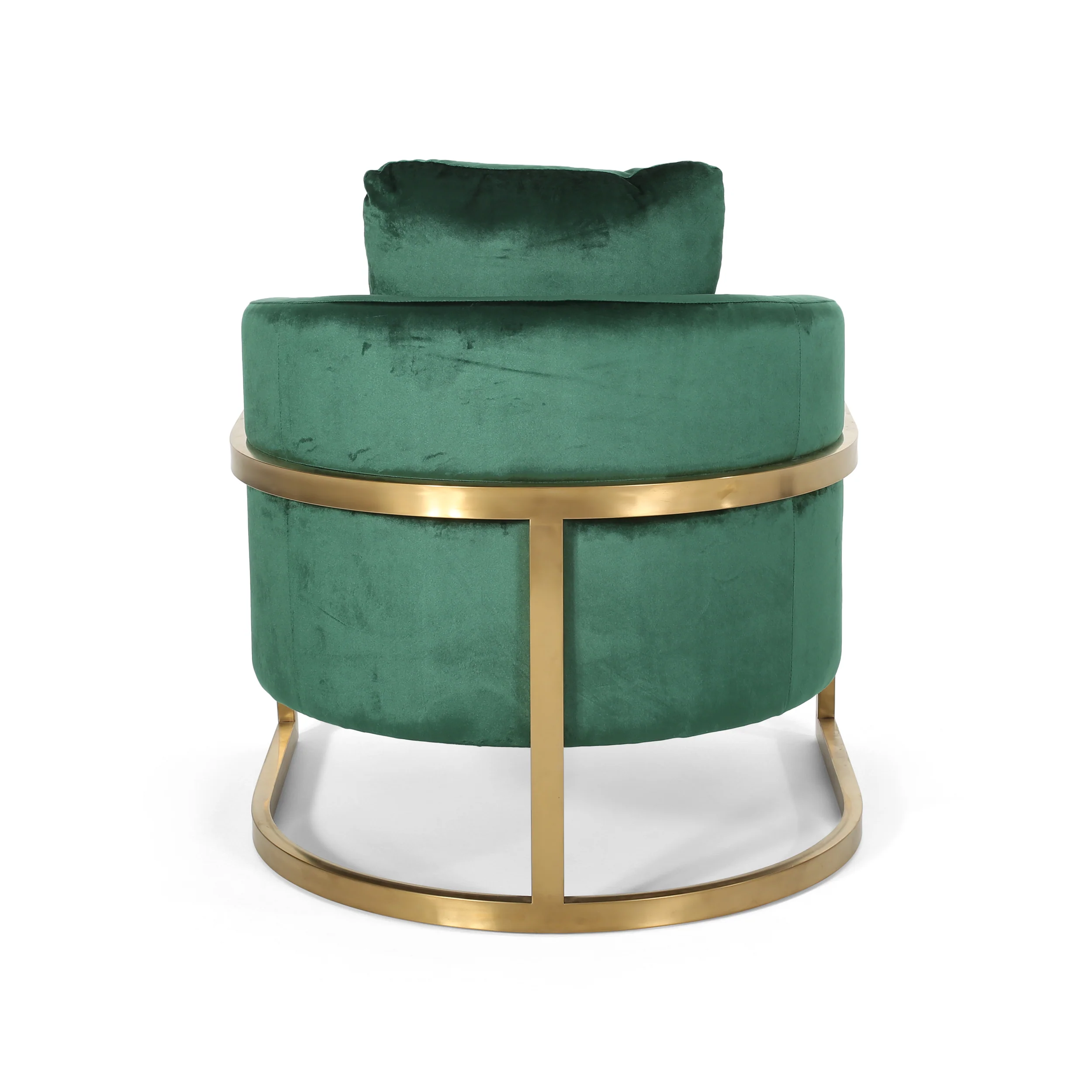 Coldwater Modern Velvet Glam Armchair with Stainless Steel Frame - furnishings