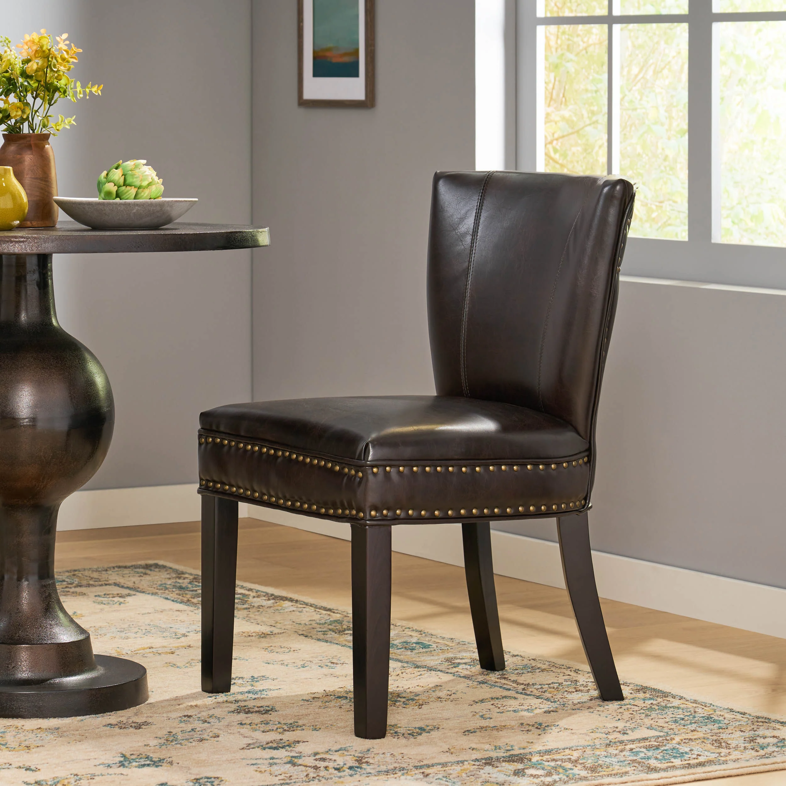 George Brown Leather Dining Chair - furnishings