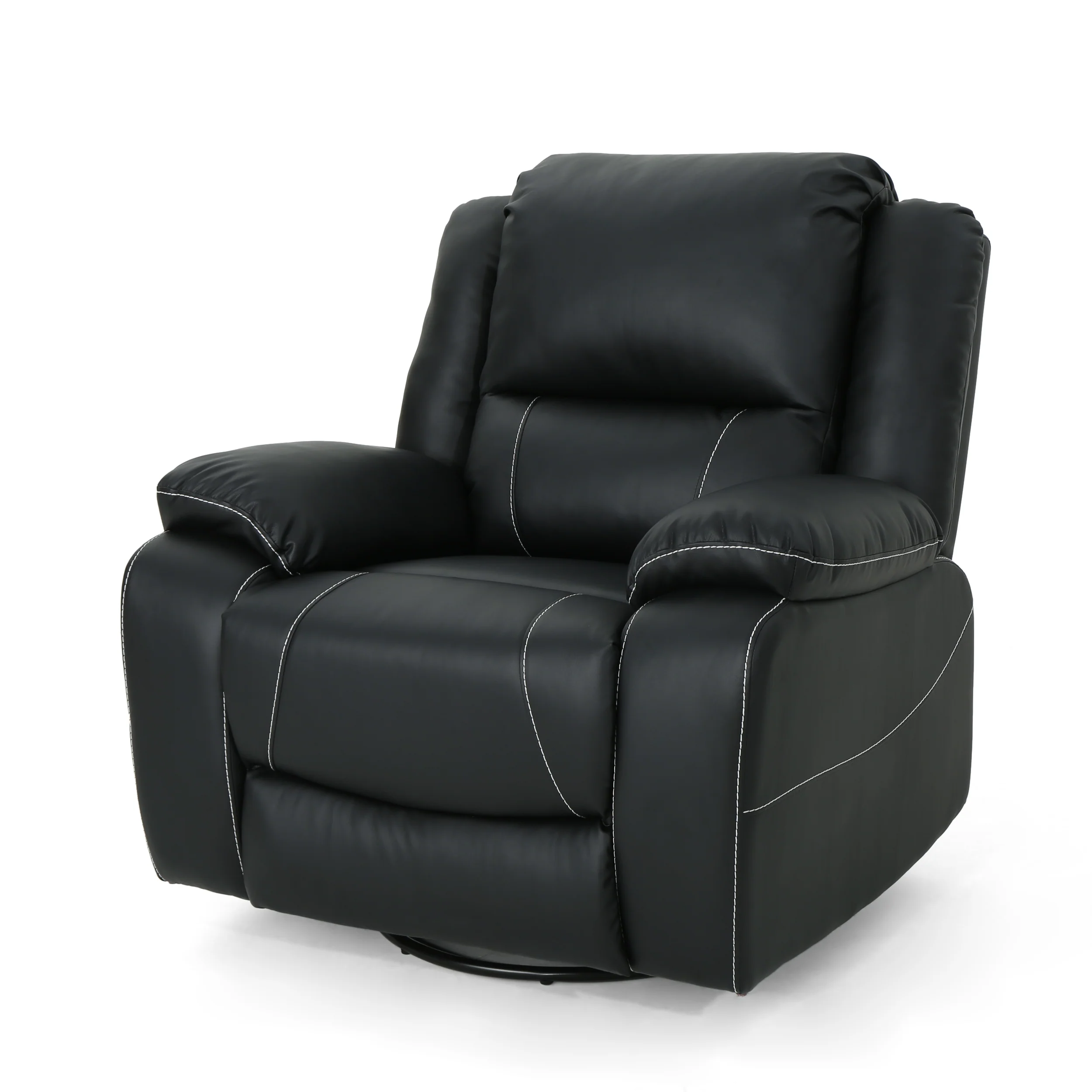 Teresa Classic Tufted Leather Swivel Recliner - furnishings