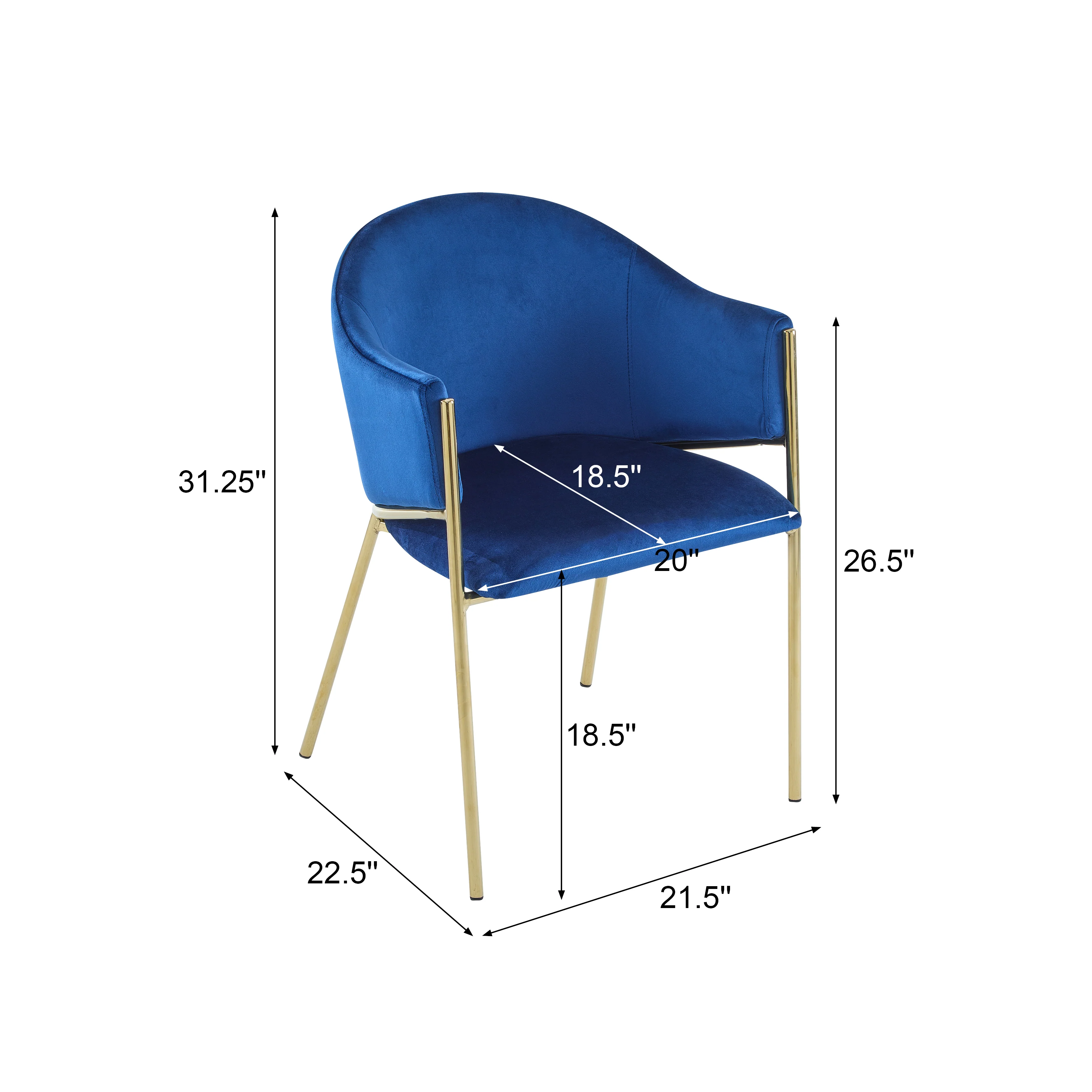 Aspena Modern Upholstered Velvet Dining Chairs - furnishings