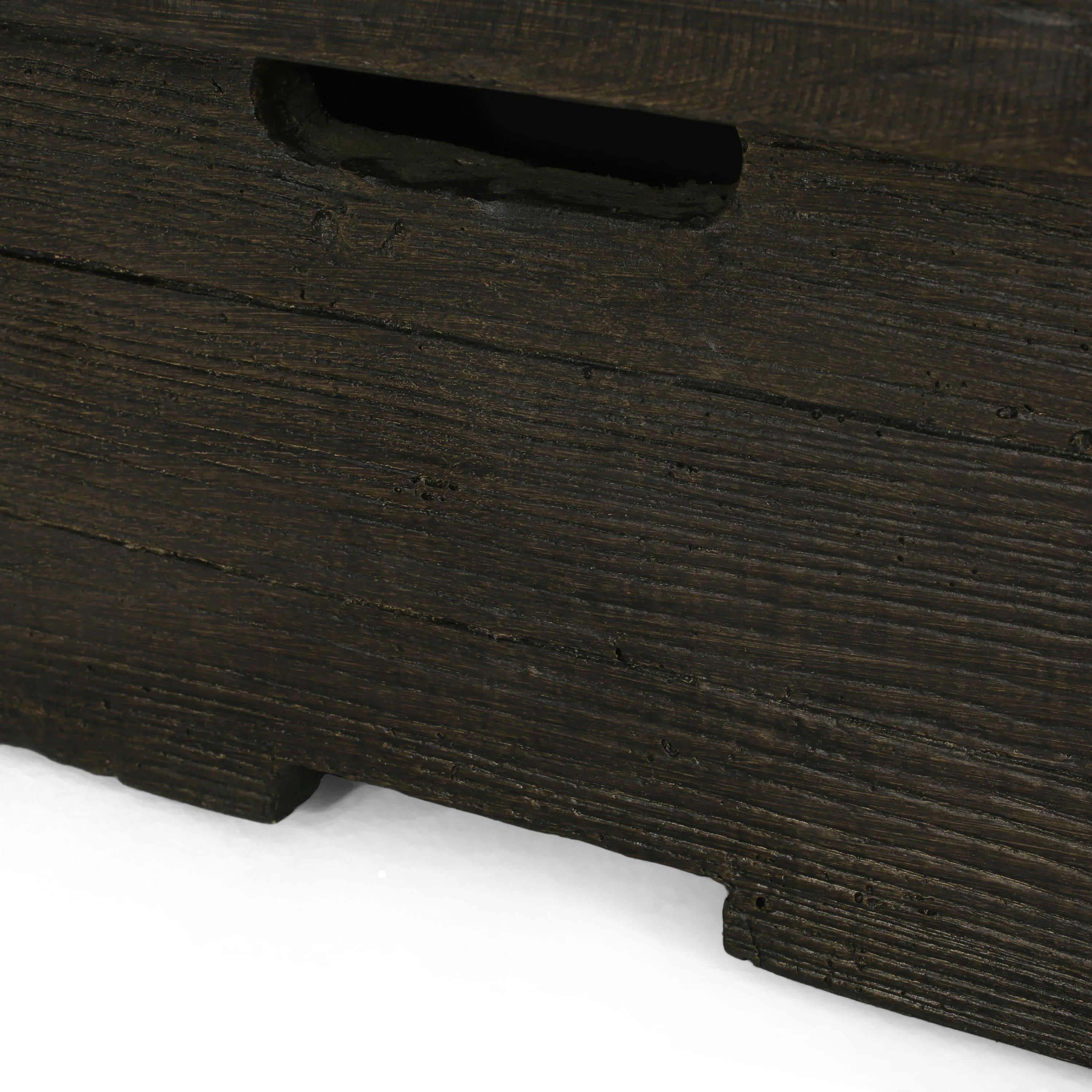 Bunce Outdoor Lightweight Concrete Wood Burning Square Fire Pit, Gray - furnishings