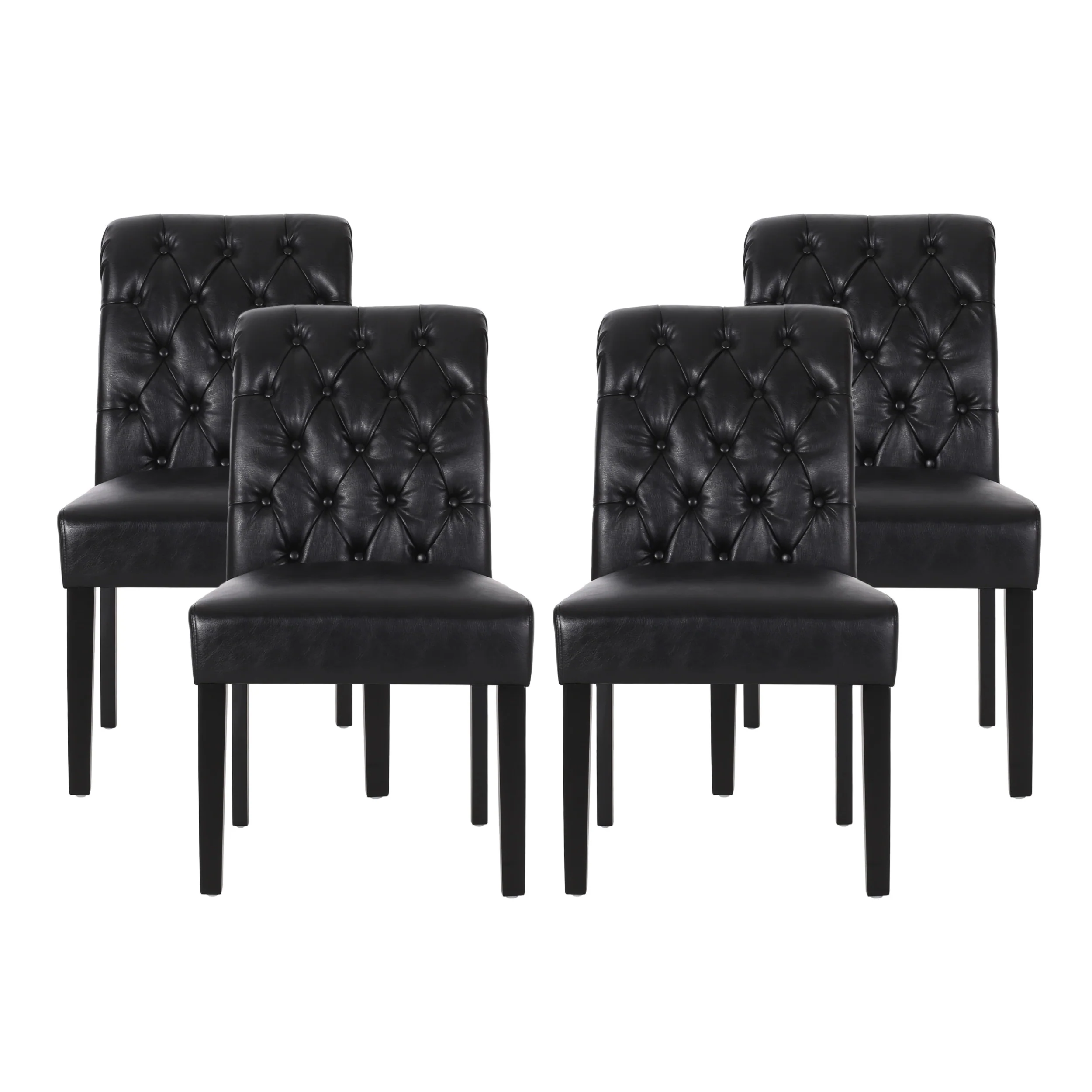 Emerson Contemporary Tufted Rolltop Dining Chairs, Set of 4 - furnishings