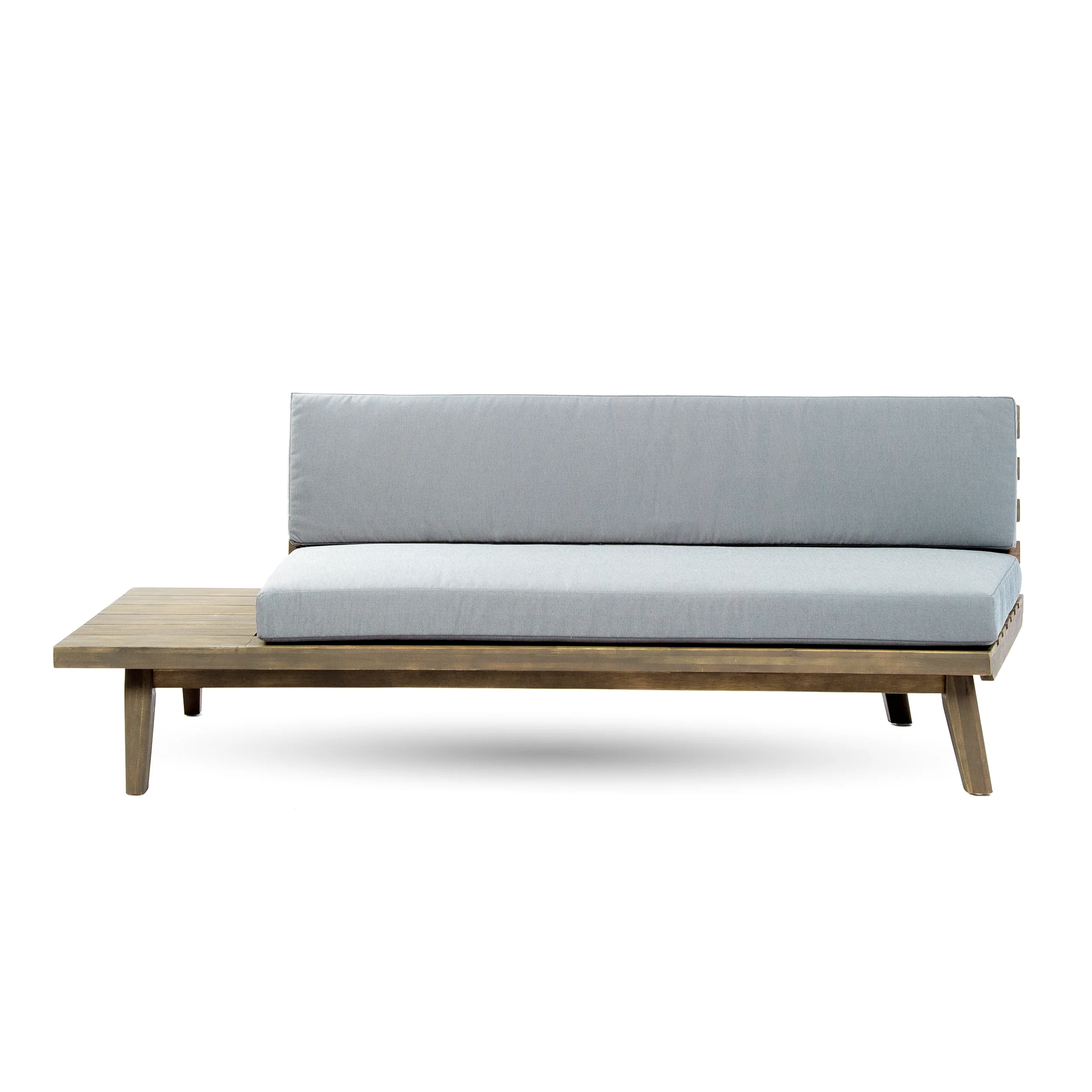 Emmory Indoor Minimalist Wood Left Sided Settee - furnishings