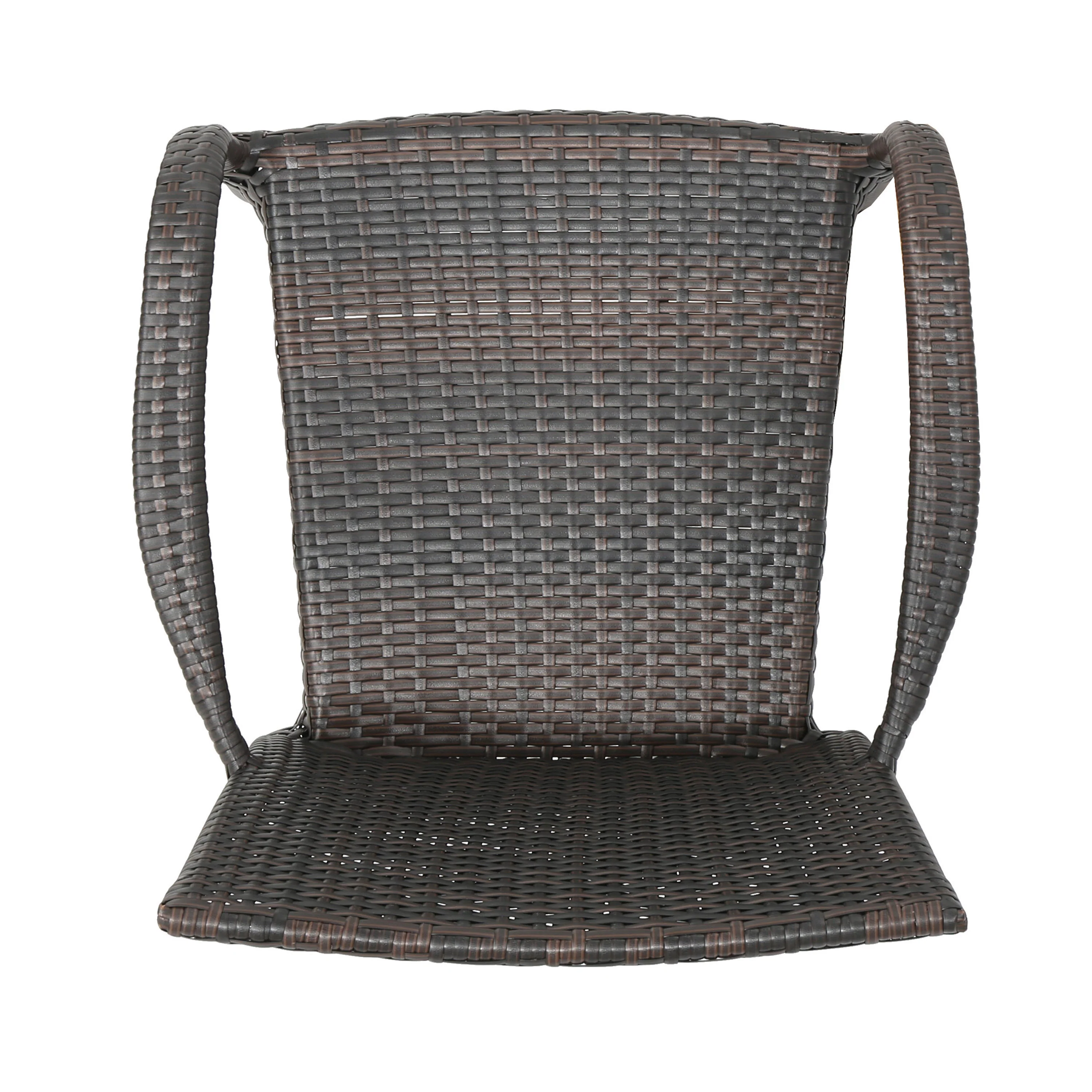 Marsh Outdoor 5 Piece Wood and Wicker Dining Set, Teak and Multi Brown - furnishings