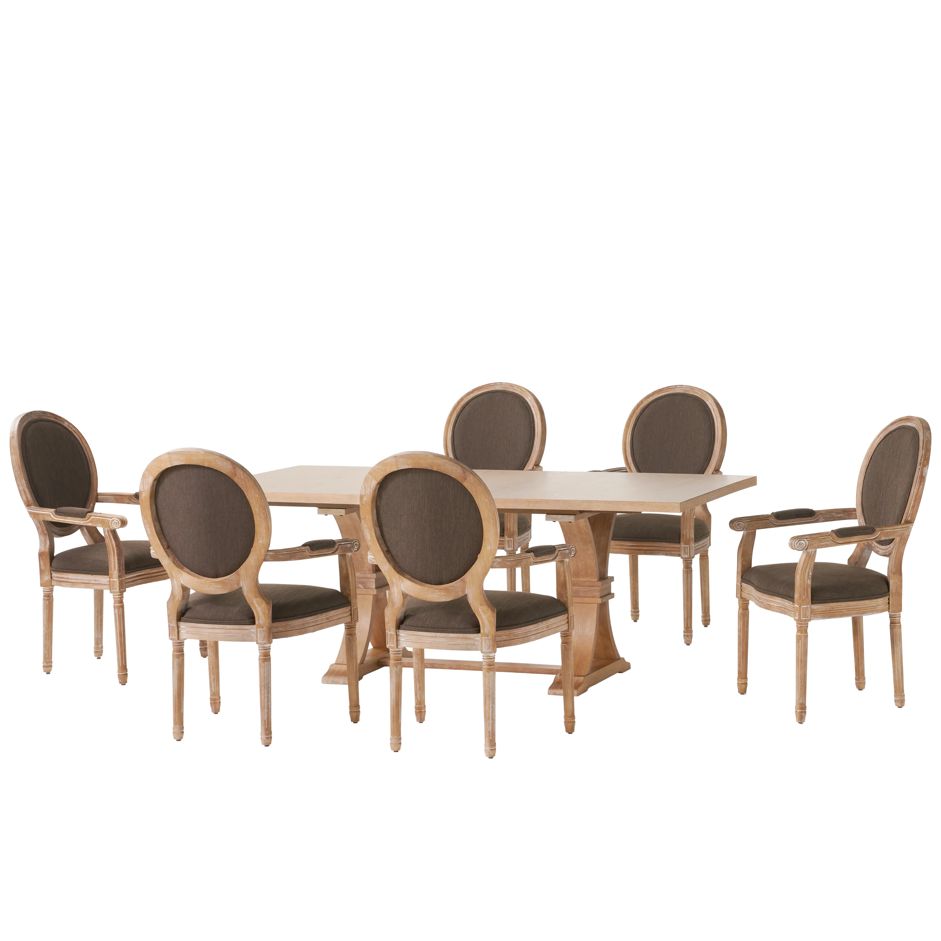 Aisenbrey French Country Wood 7-Piece Expandable Dining Set - furnishings