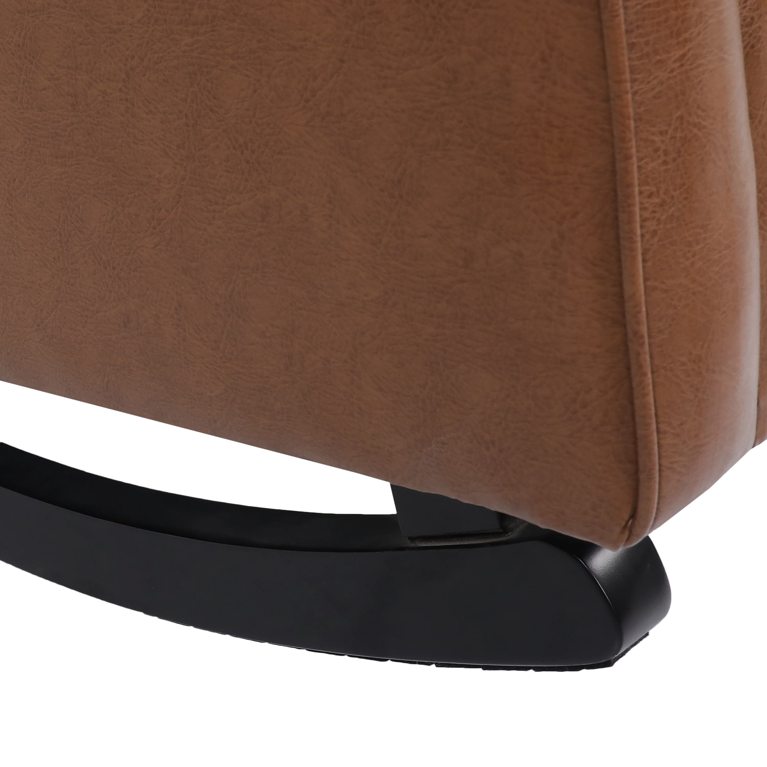 Amedou Contemporary Faux Leather Tufted Wingback Rocking Chair - furnishings