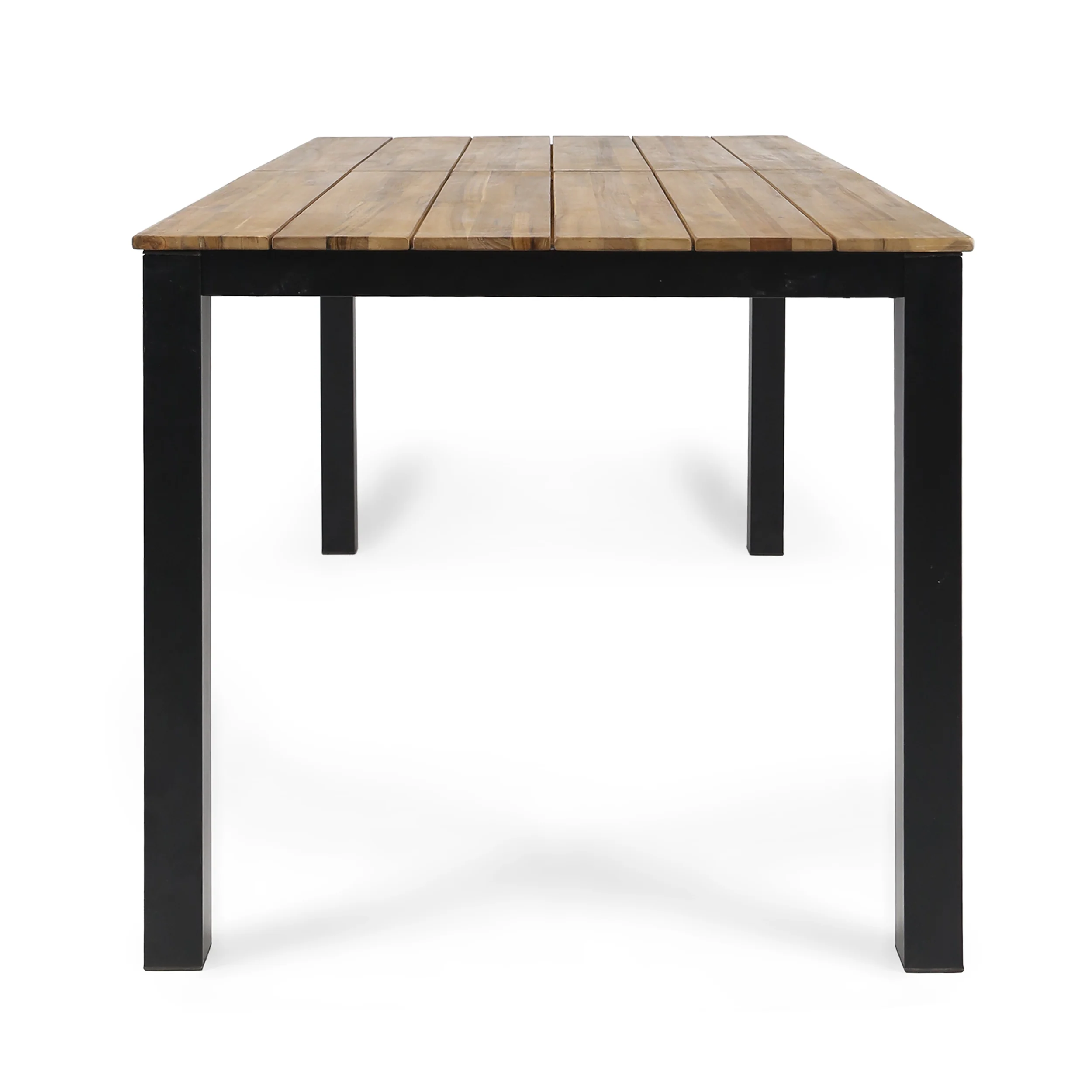 Nora Outdoor 7 Piece Acacia Wood Dining Set, Teak and Cream - furnishings