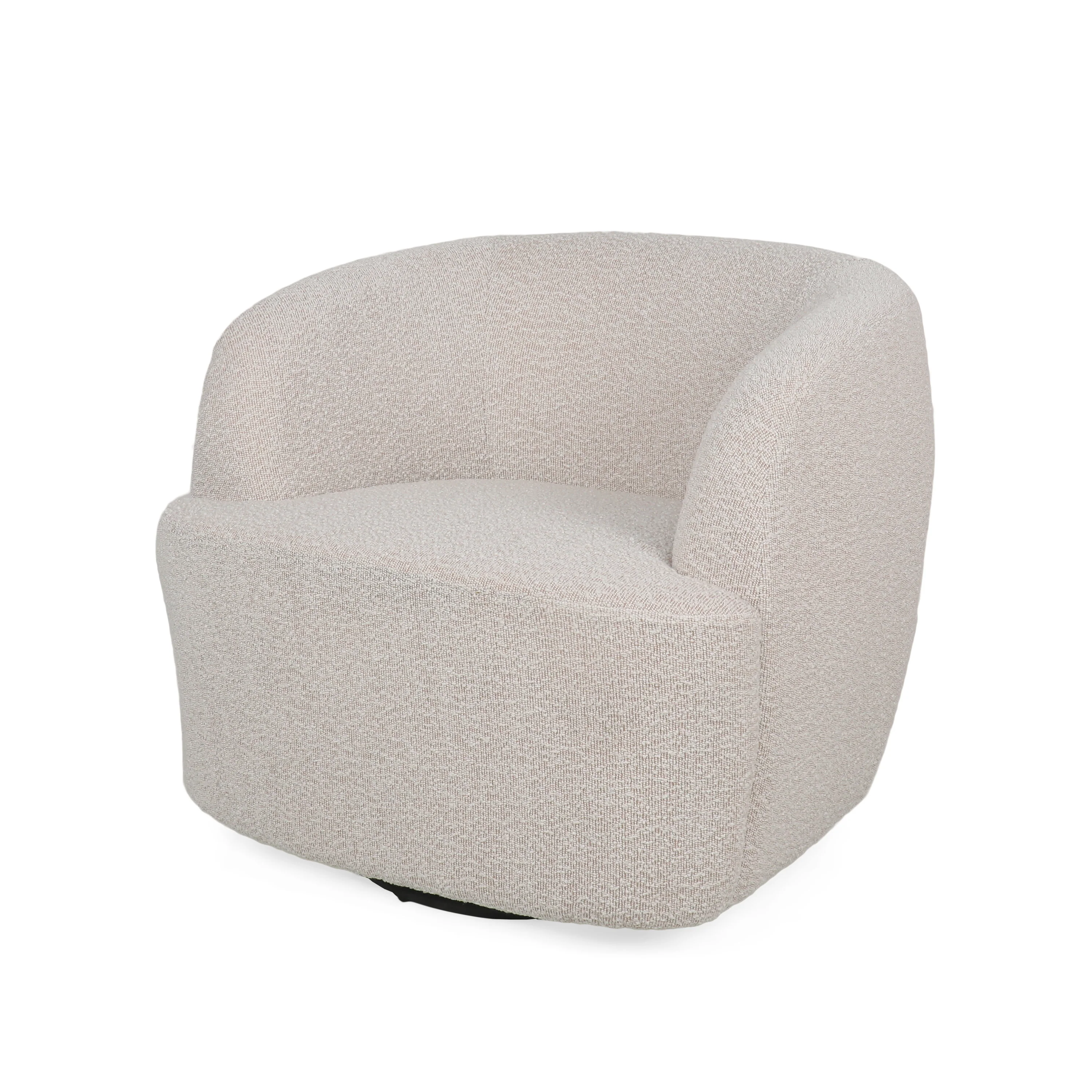 Sydmor Contemporary Boucle Upholstered Swivel Club Chair - furnishings