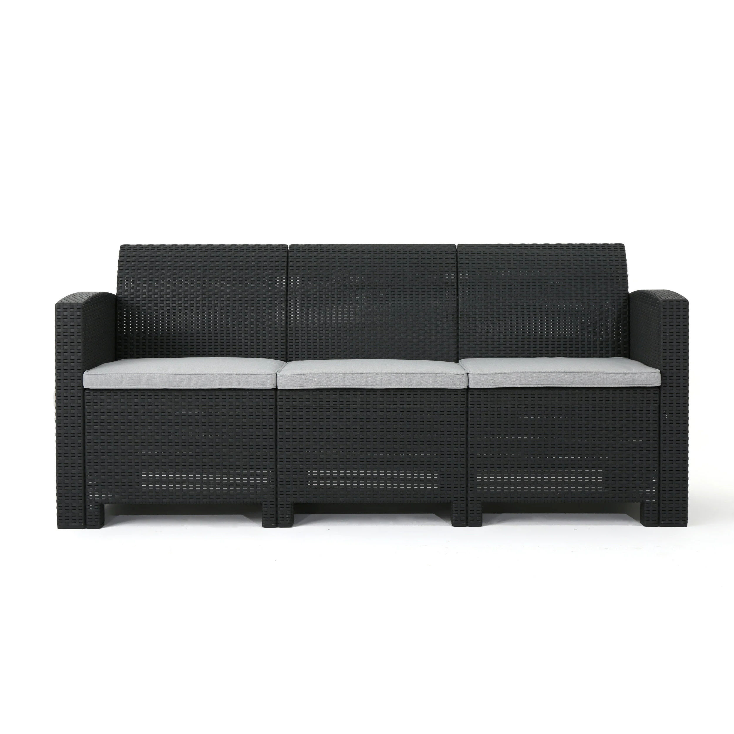 Irwin Outdoor 8-Seater Wicker Print Chat Set with Fire Pit - furnishings