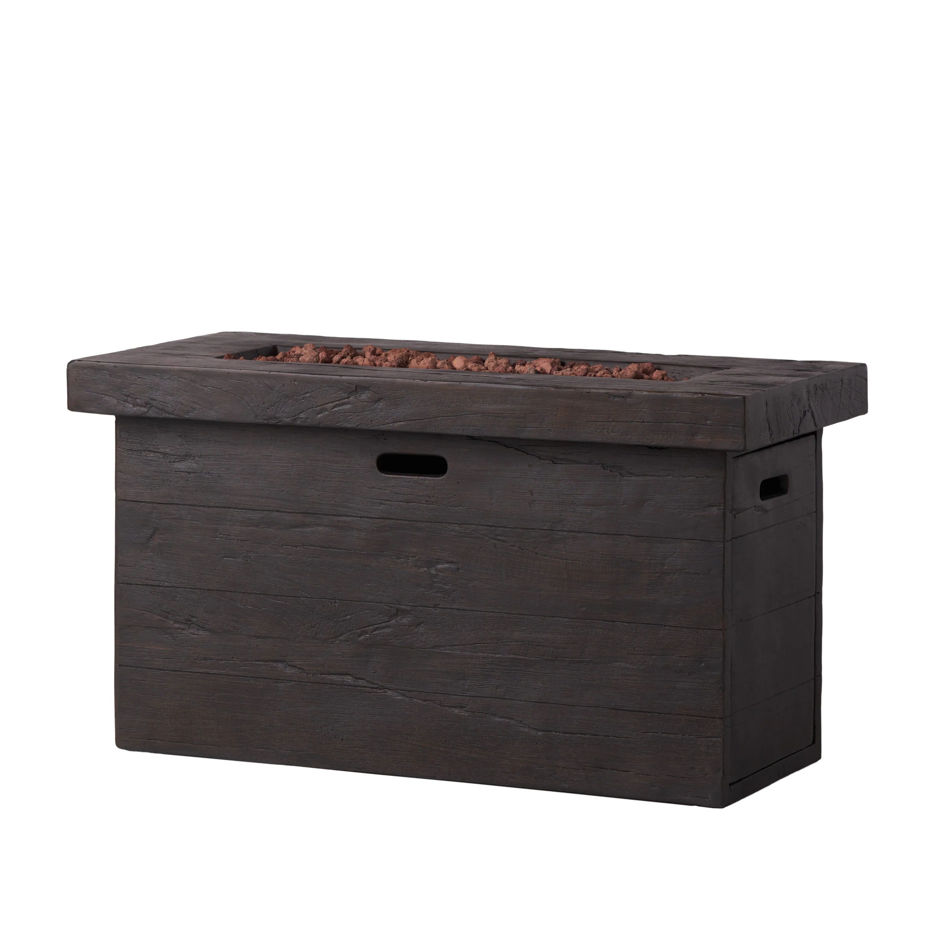 Aubreey Outdoor Rectangular Gas Burning Fire Pit - 50000 BTU - furnishings
