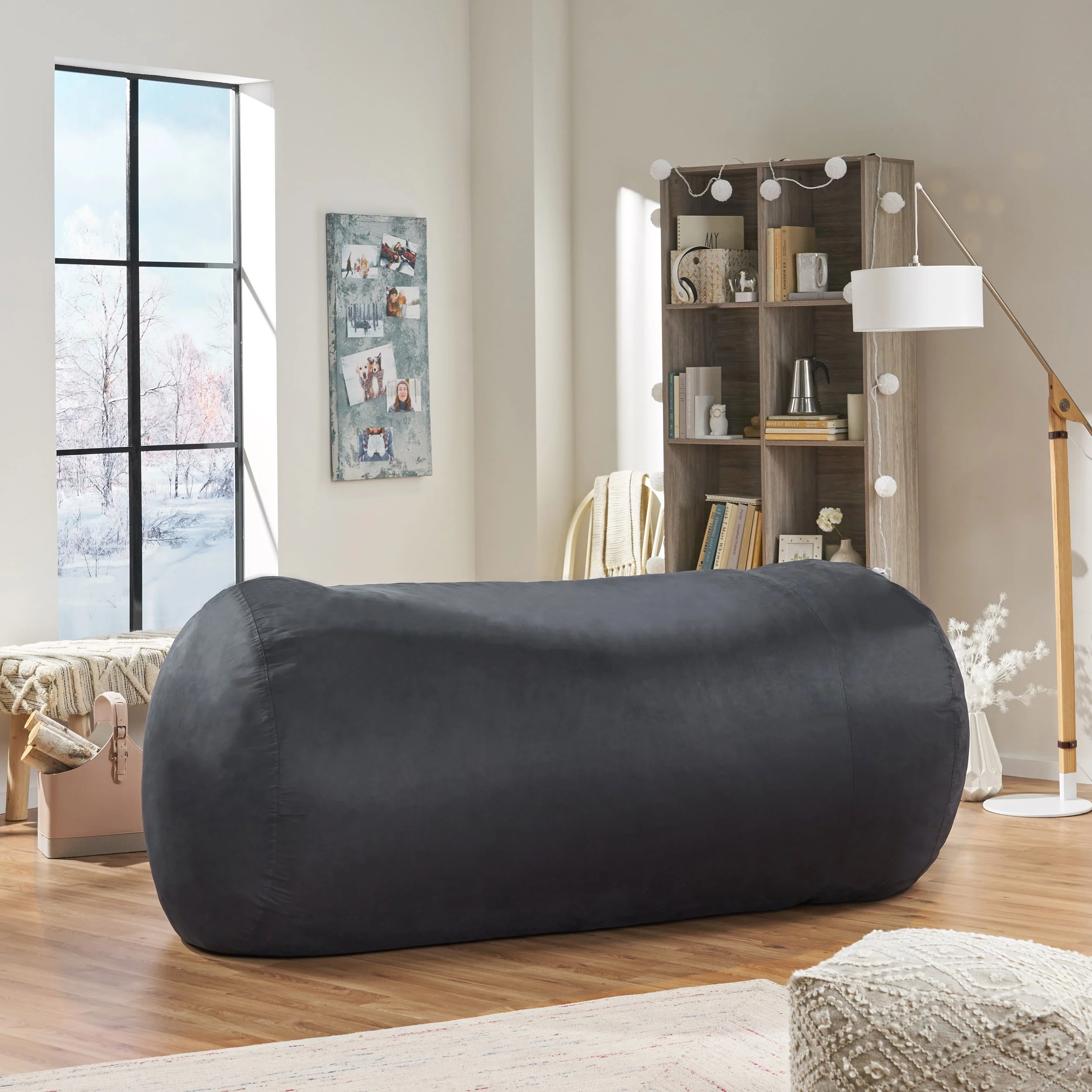 Thanvi Traditional 8 Foot Suede Bean Bag (Cover Only) - furnishings