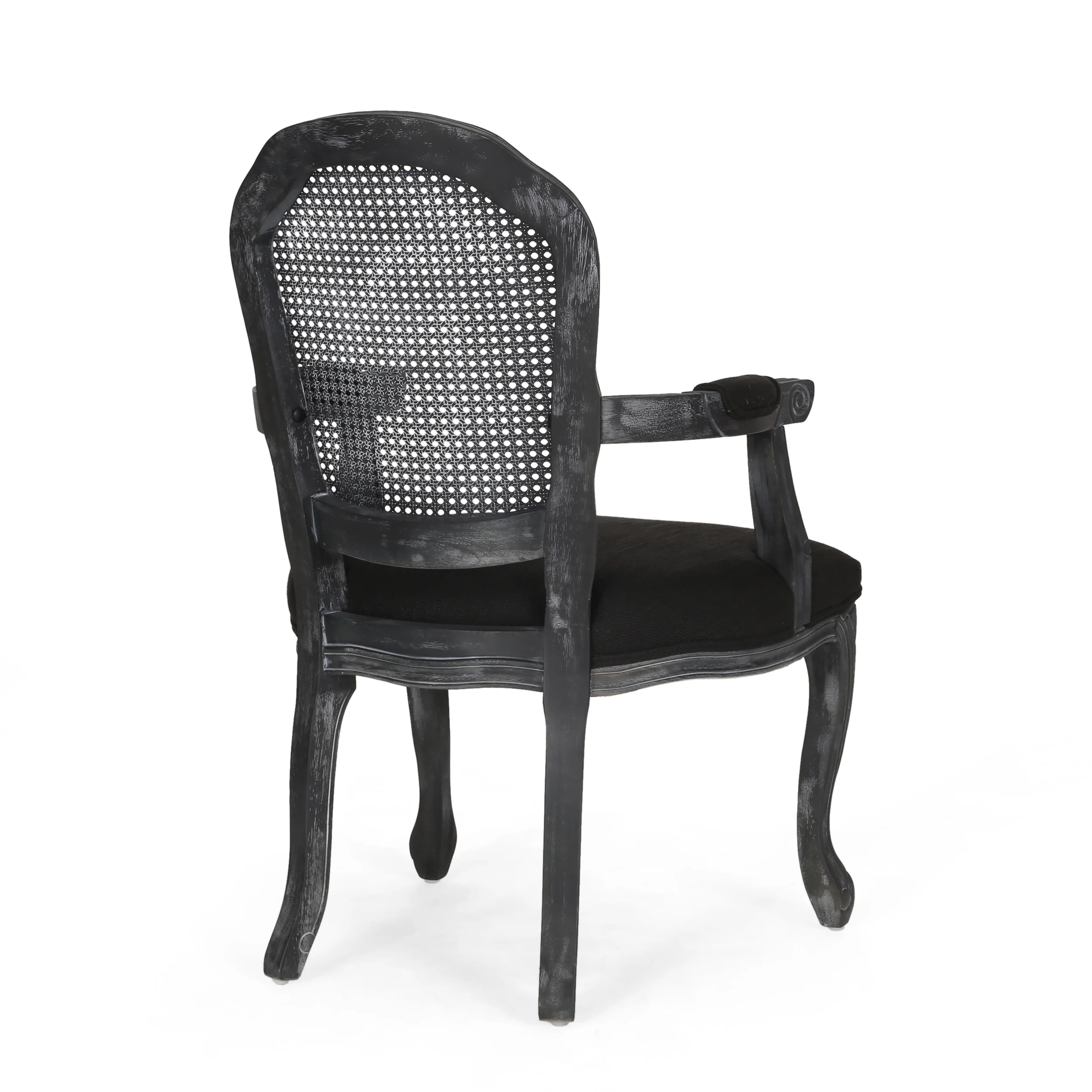 Mariette French Country Wood and Cane Upholstered Dining Chair, Set of 6 - furnishings