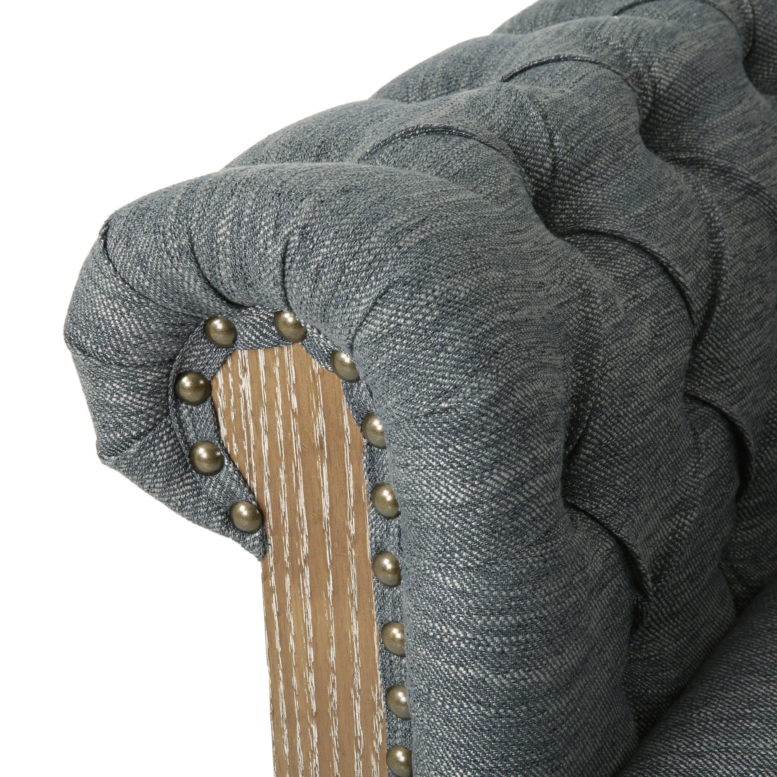 Alejandro Chesterfield Tufted Fabric Club Chairs with Nailhead Trim, Set of 2 - furnishings