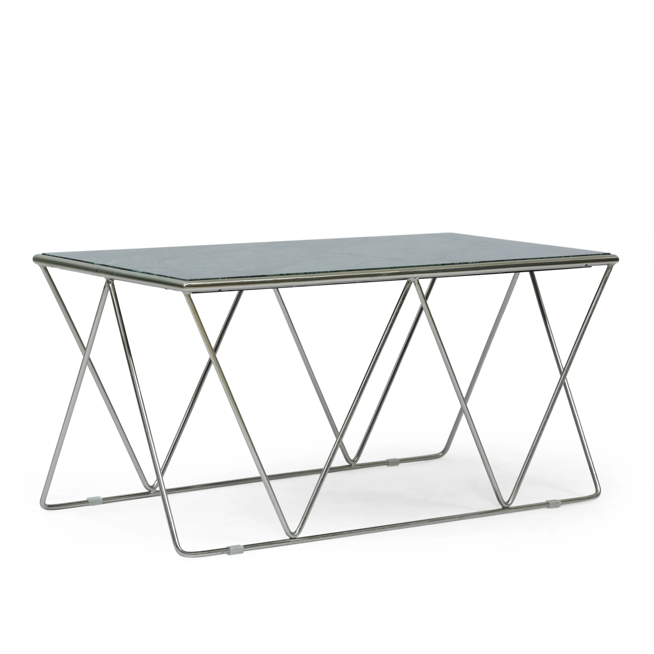 Massie Modern Glam Handcrafted Marble Top Coffee Table - furnishings