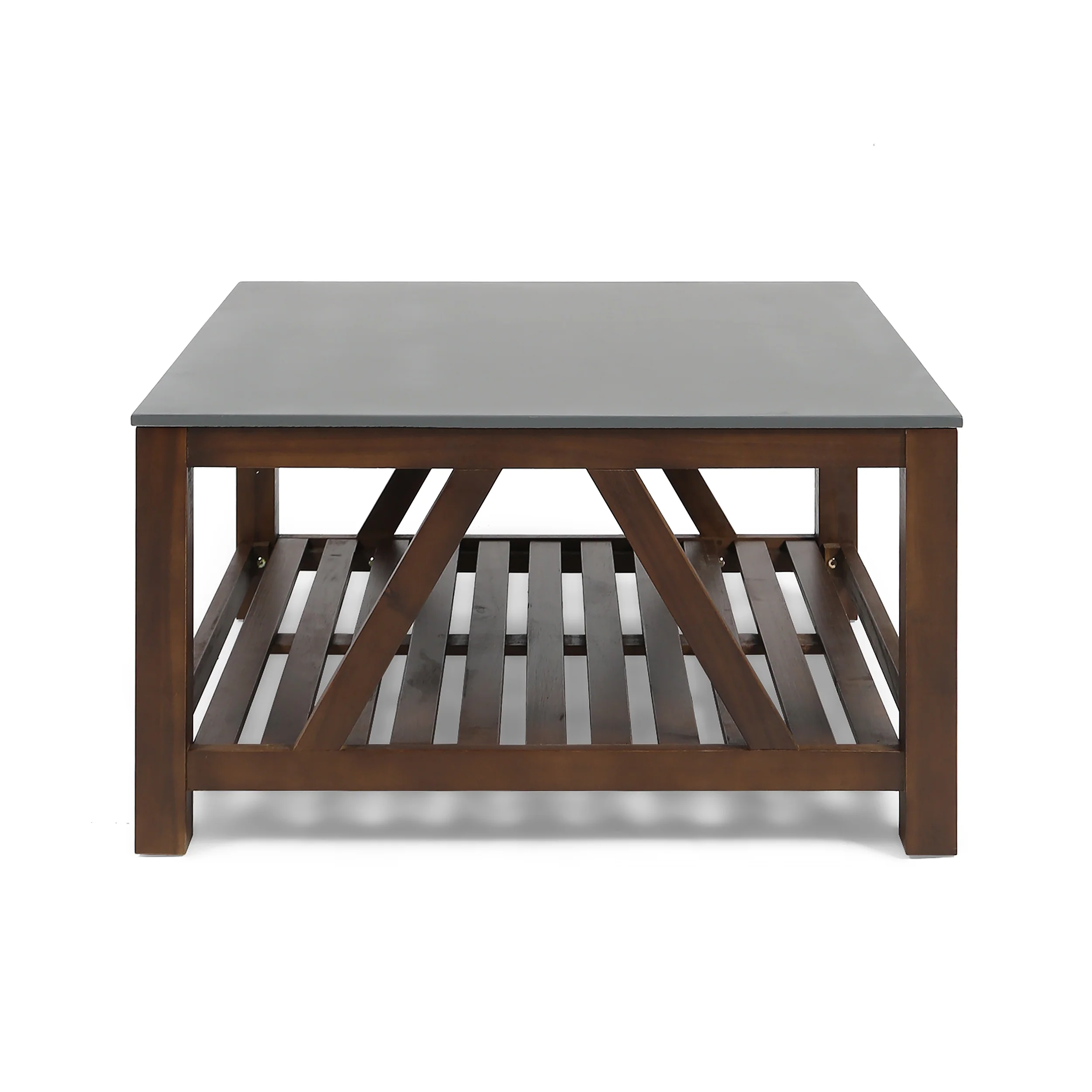 Patel Farmhouse Coffee Table With Faux Stone Top - furnishings