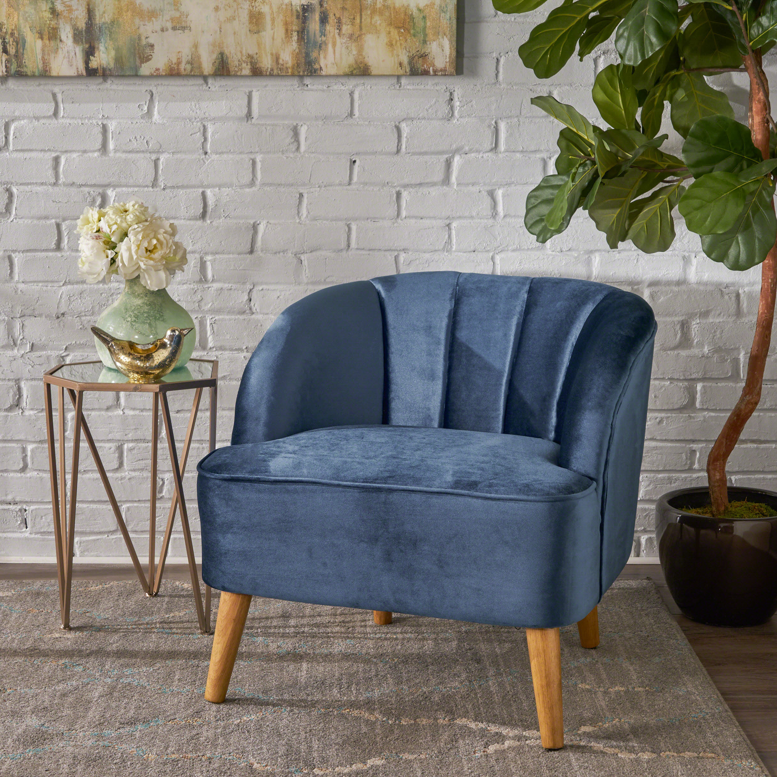 Scarlett Modern New Velvet Accent Chair - furnishings