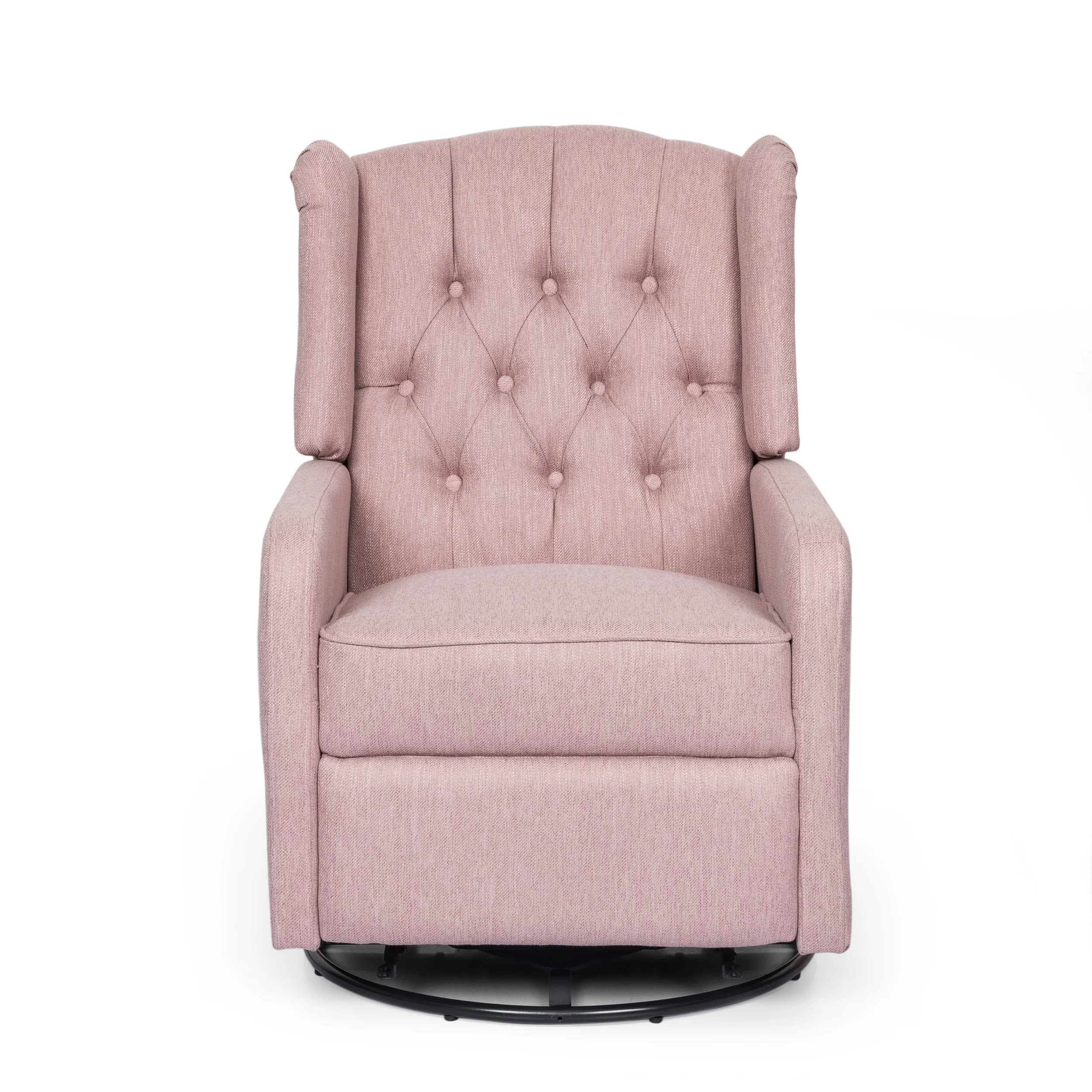 Houck Contemporary Tufted Wingback Swivel Recliner - furnishings
