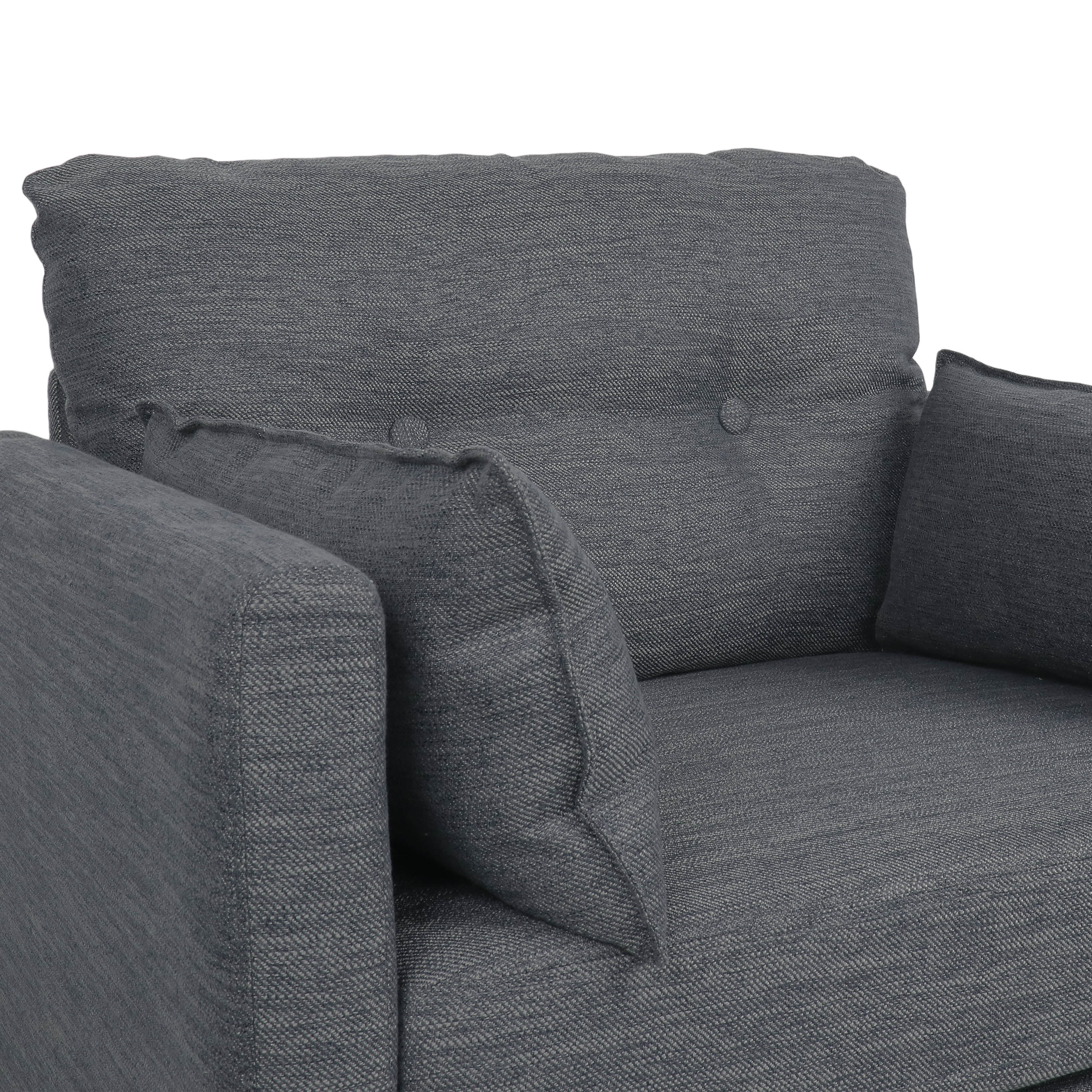 Ashuelot Mid Century Modern Fabric Tufted Club Chair with Accent Pillows - furnishings