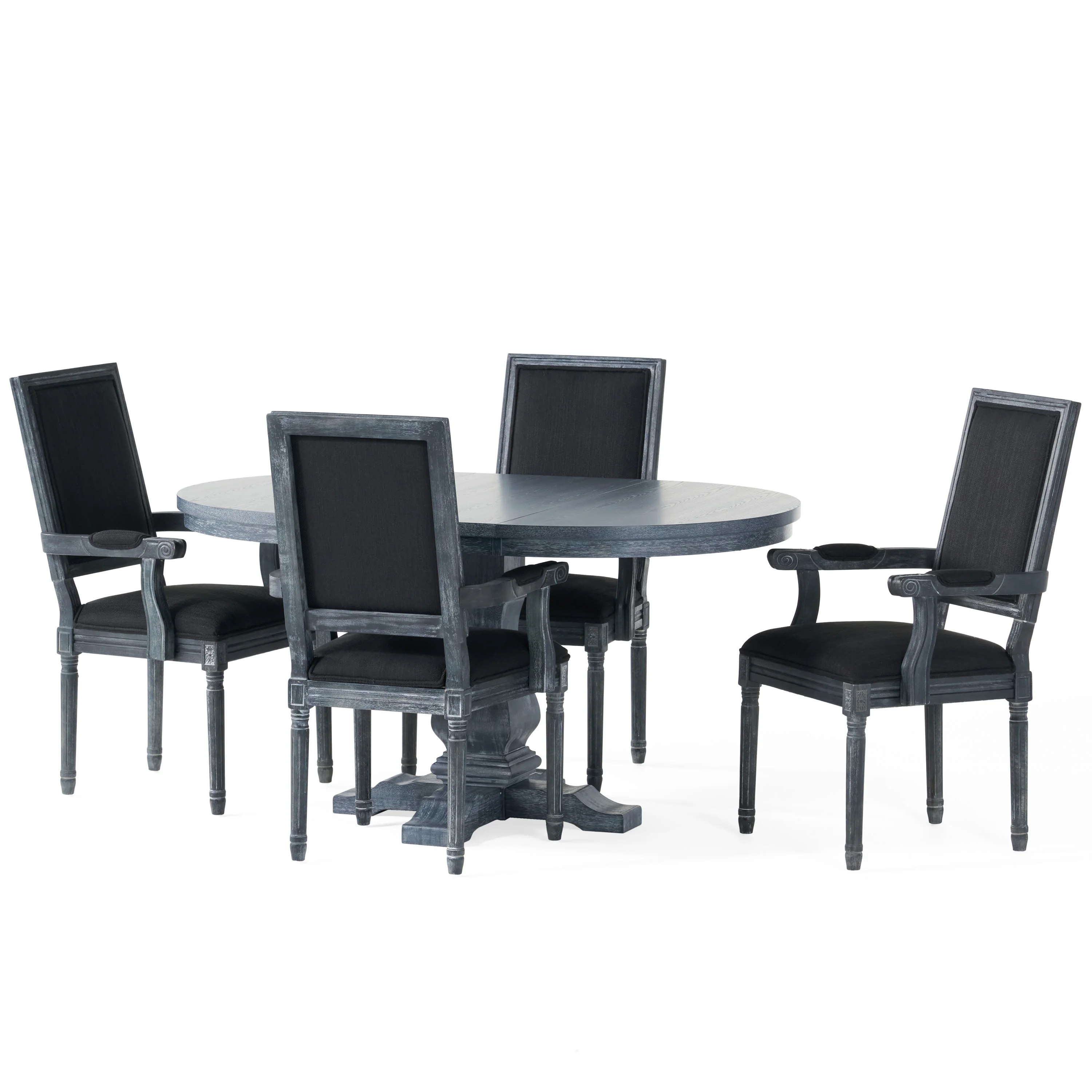 Ashlyn French Country Wood 5-Piece Expandable Dining Set - furnishings