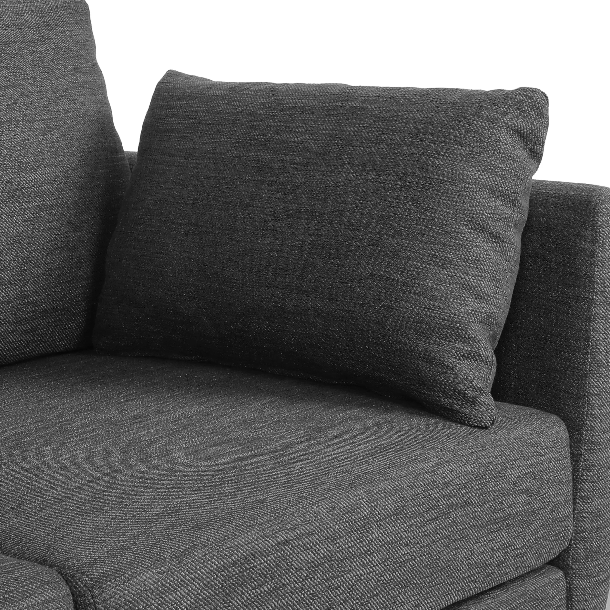 Wadleigh Contemporary Fabric Pillow Back 3 Seater Sofa - furnishings