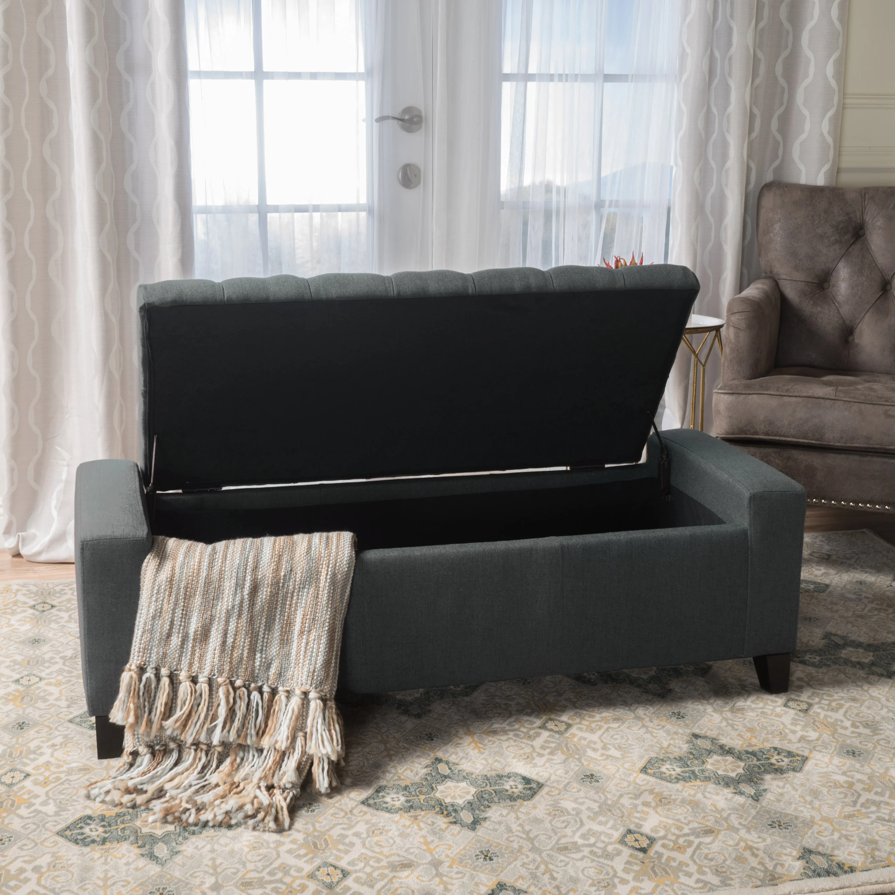 Seattle Tufted Storage Ottoman Bench - furnishings