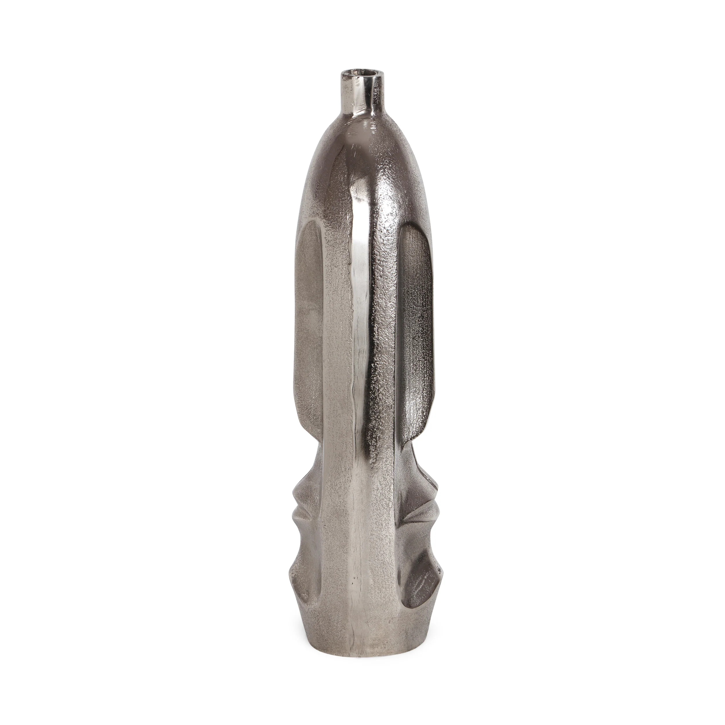 Judland Modern Handmade Aluminum Bottle Vase, Raw Nickel - furnishings