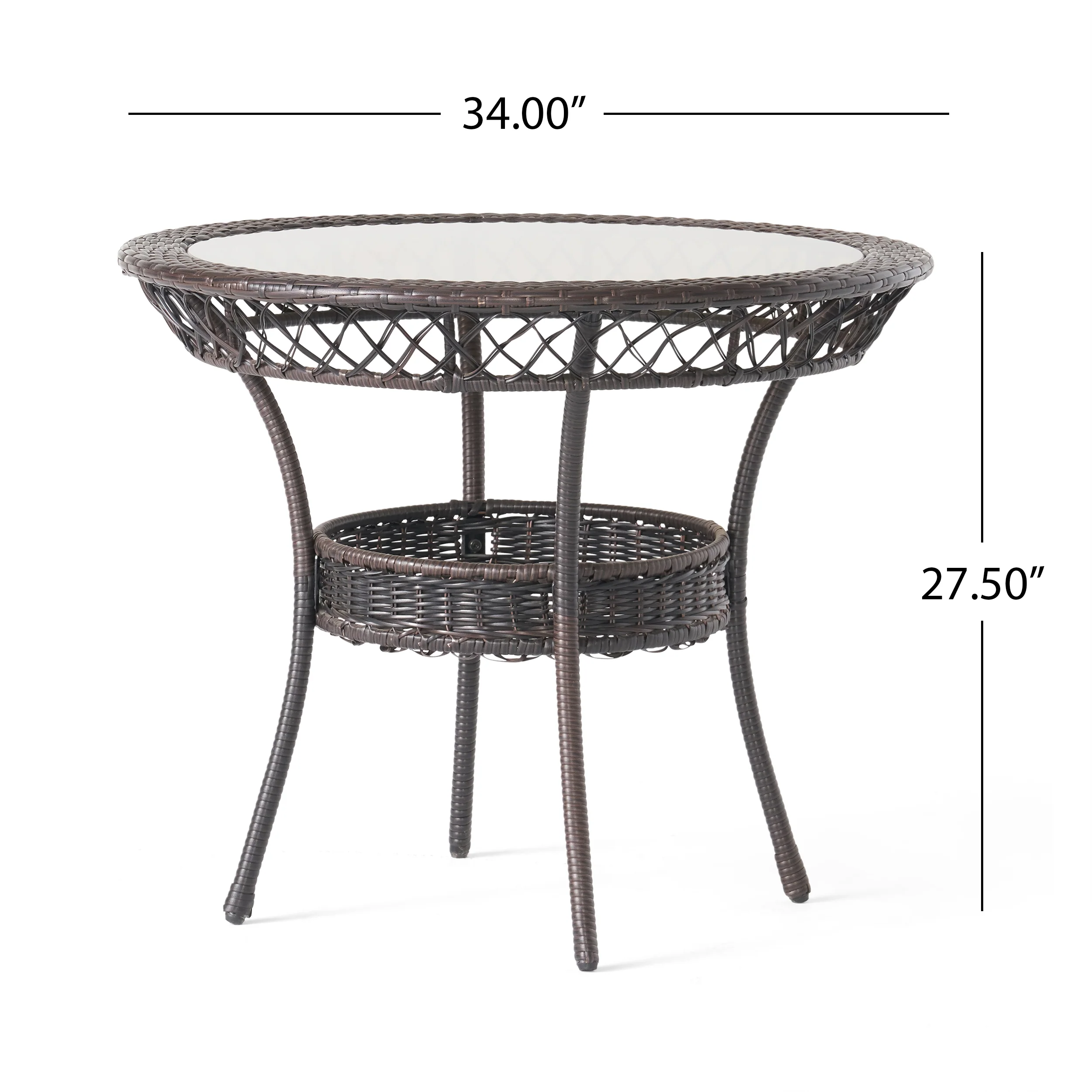 Clementine Outdoor Multibrown Wicker 5pc Dining Set - furnishings