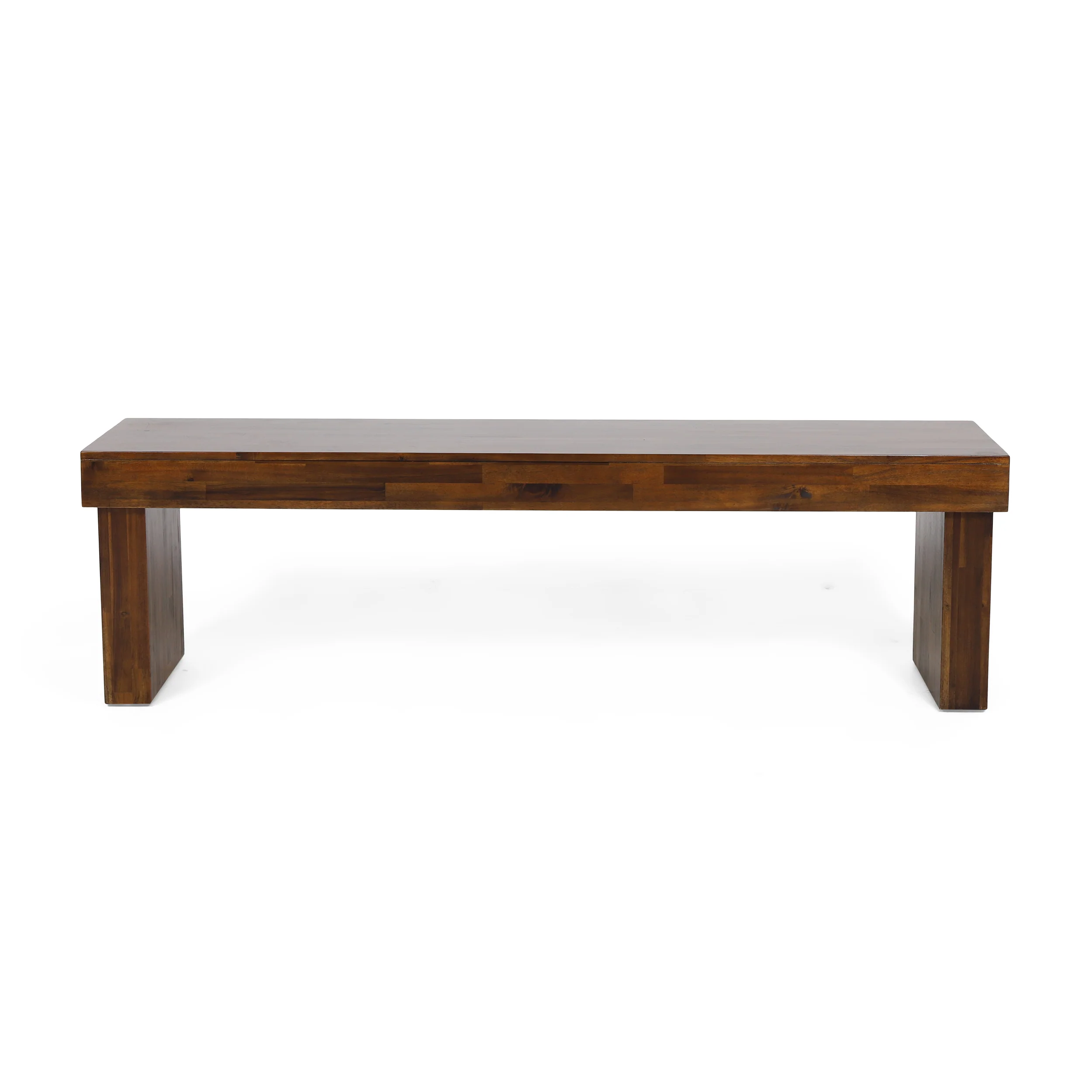 Salvador 3pc Mahogany Stained Wood Table and Bench Dining Set - furnishings