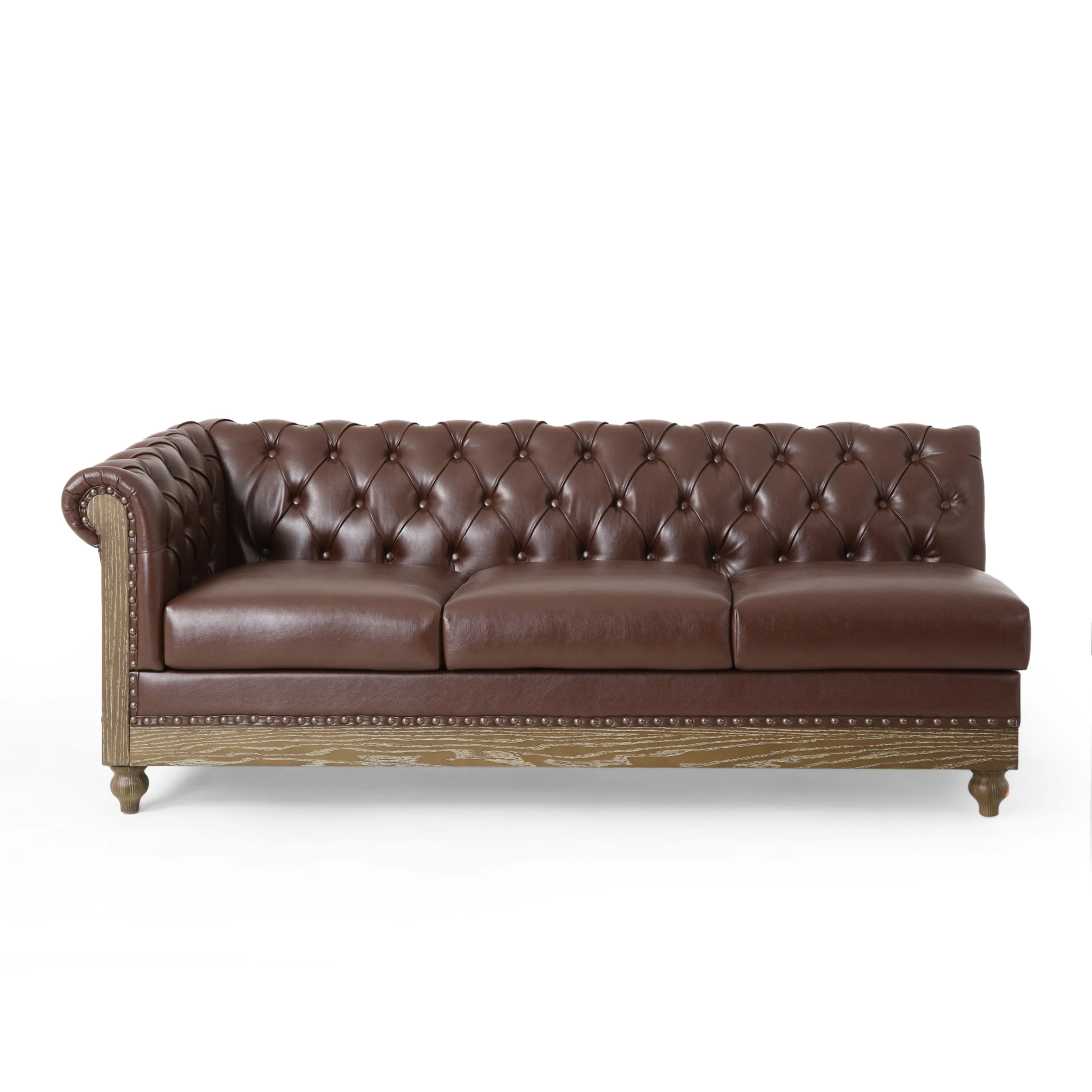 Kinzie Chesterfield Tufted 7 Seater Sectional Sofa with Nailhead Trim - furnishings