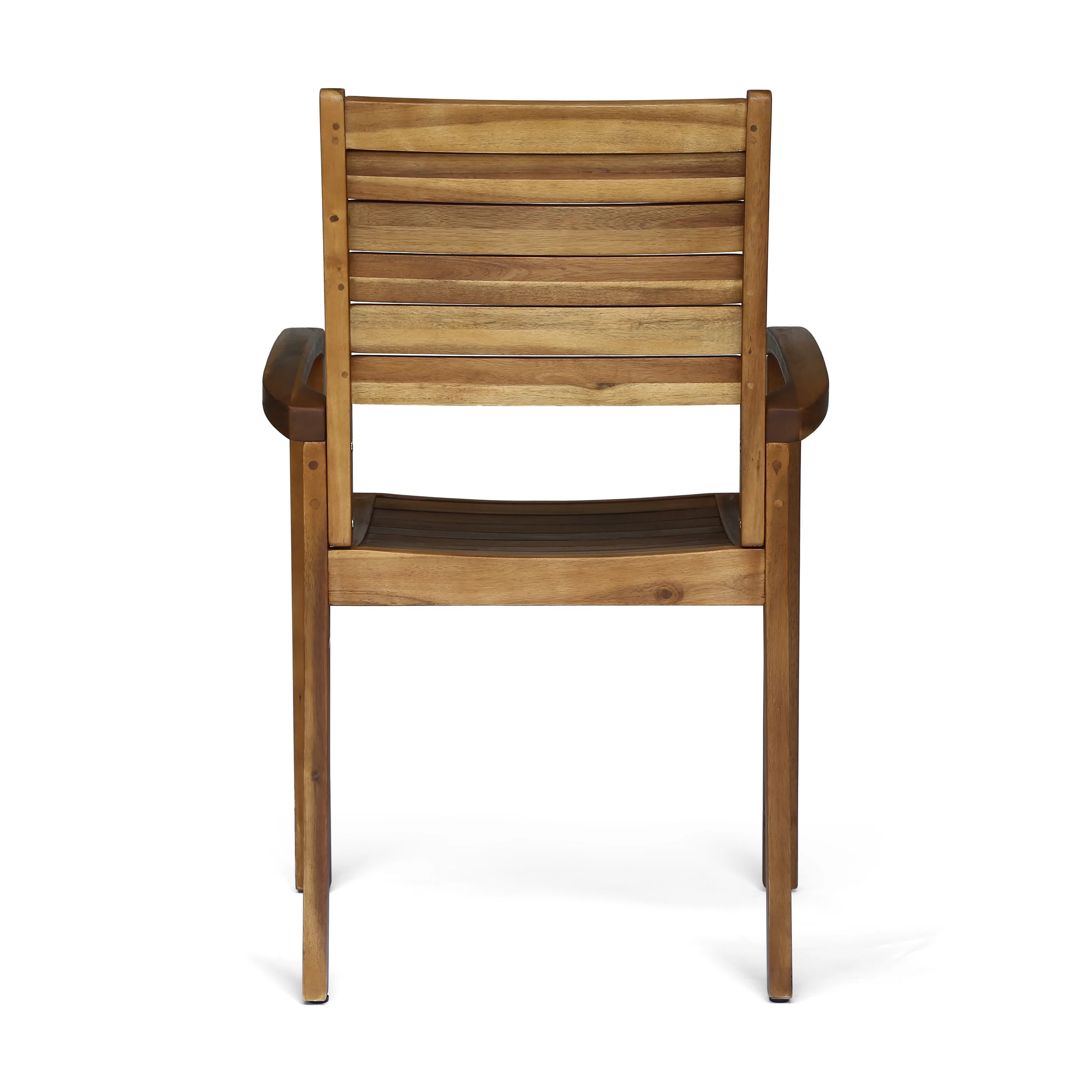 Monica Outdoor 6-Seater Rectangular Acacia Wood Dining Set, Teak and Black - furnishings