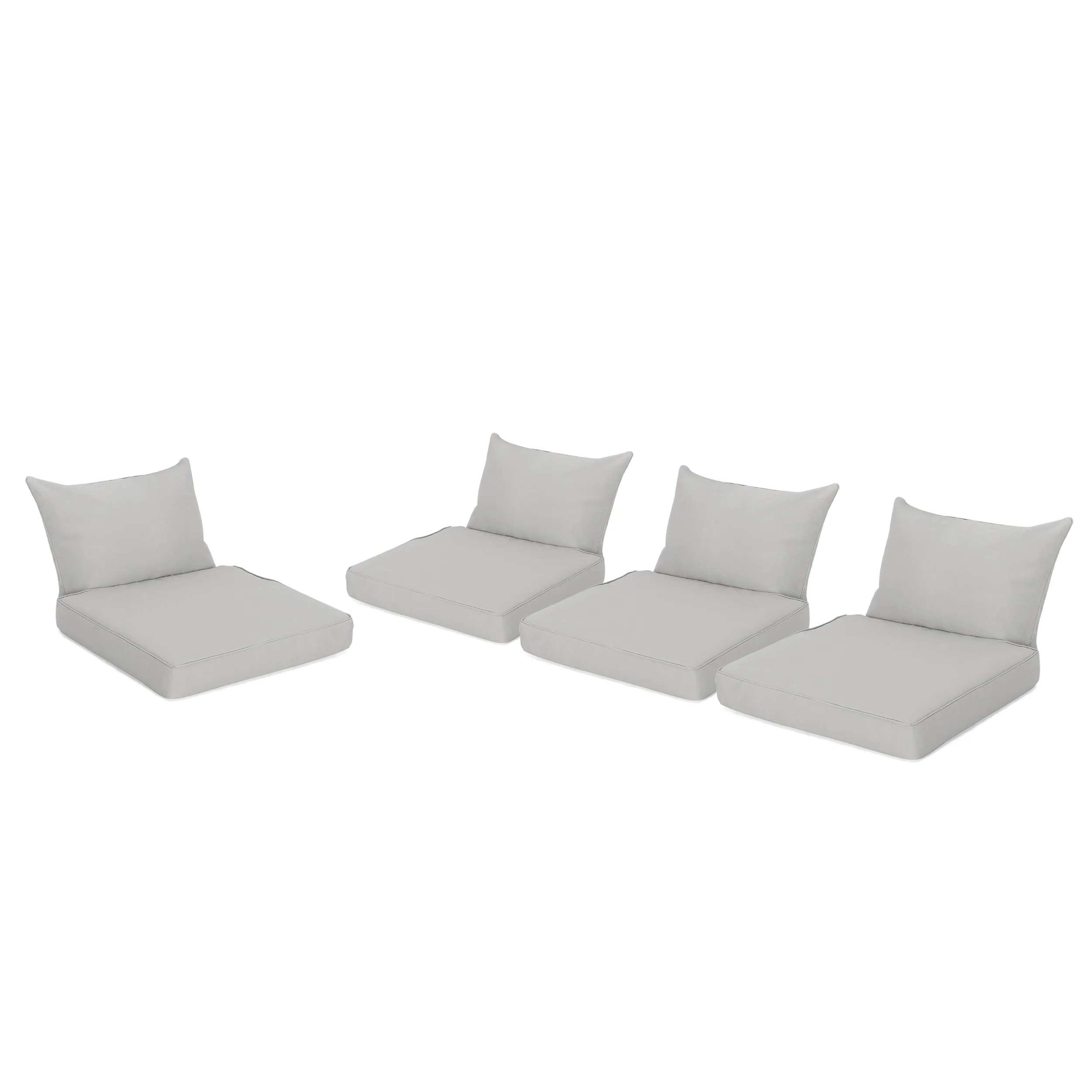 Luciella Outdoor Water Resistant Fabric Club Chair Cushions with Piping (Set of 4) - furnishings