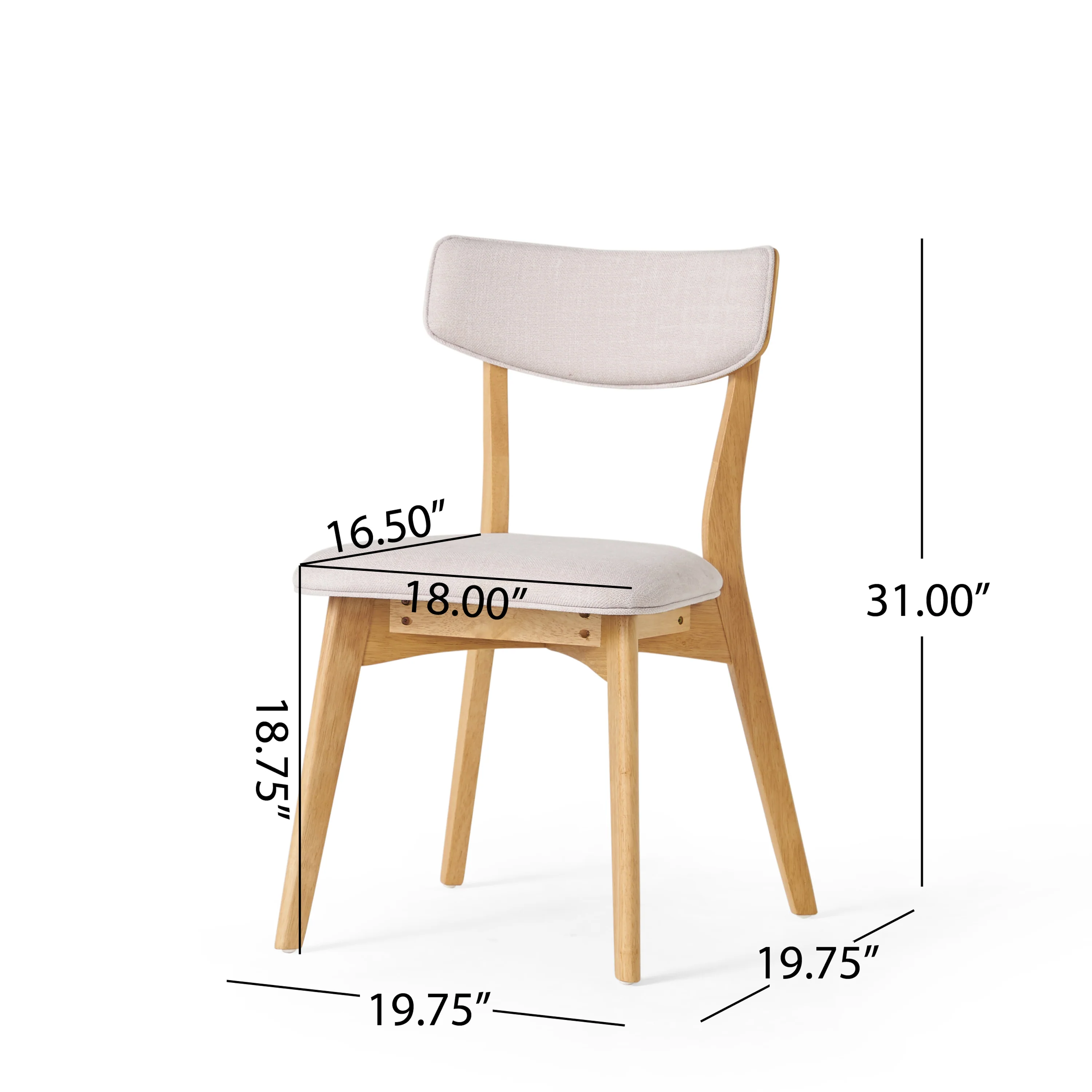 Wrene Mid-Century Walnut Finished Frame Dining Chairs, Set of 4 - furnishings