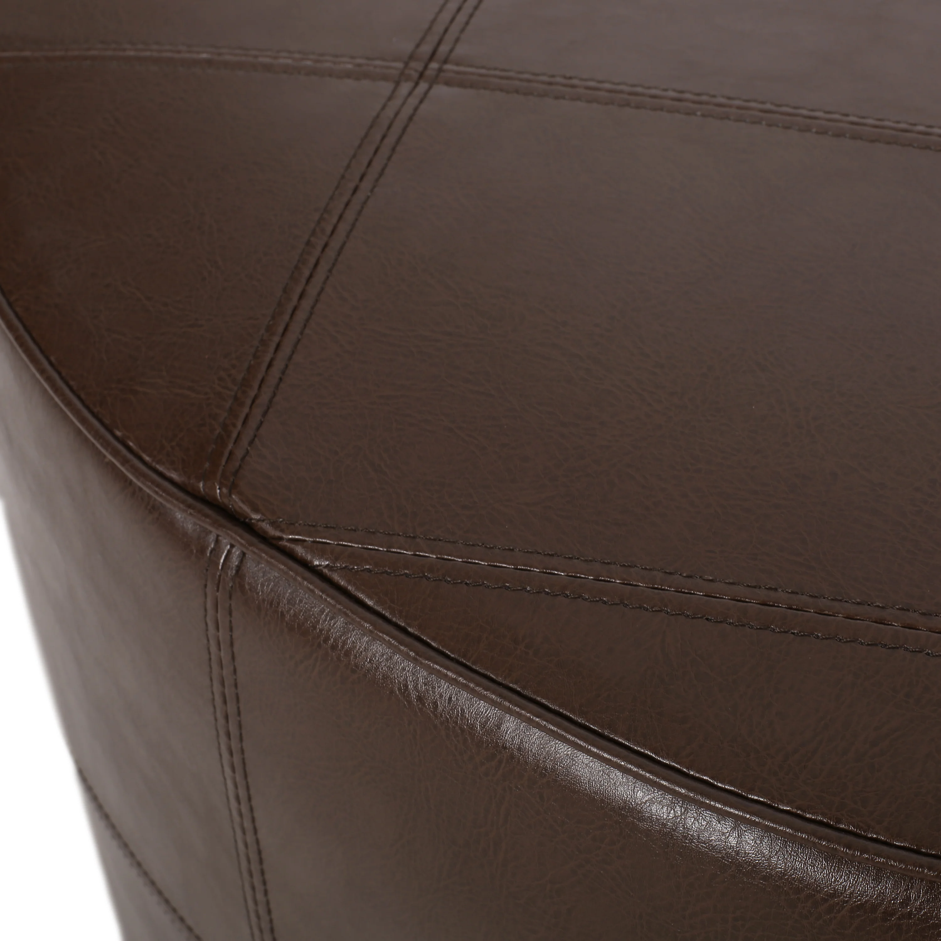Dored Faux Leather Upholstered Ottoman - furnishings
