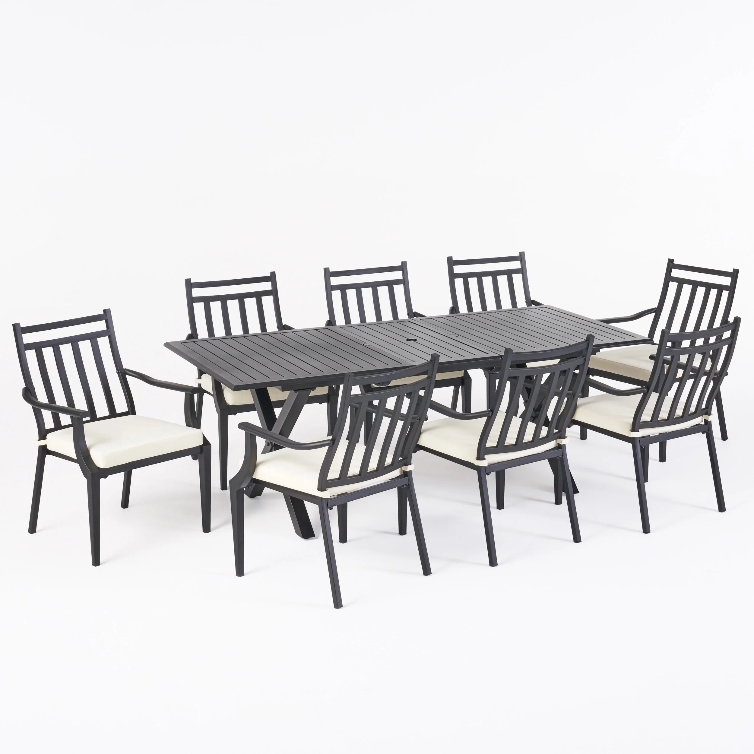 Olive Outdoor 9 Piece Dining Set with Expandable Table - furnishings