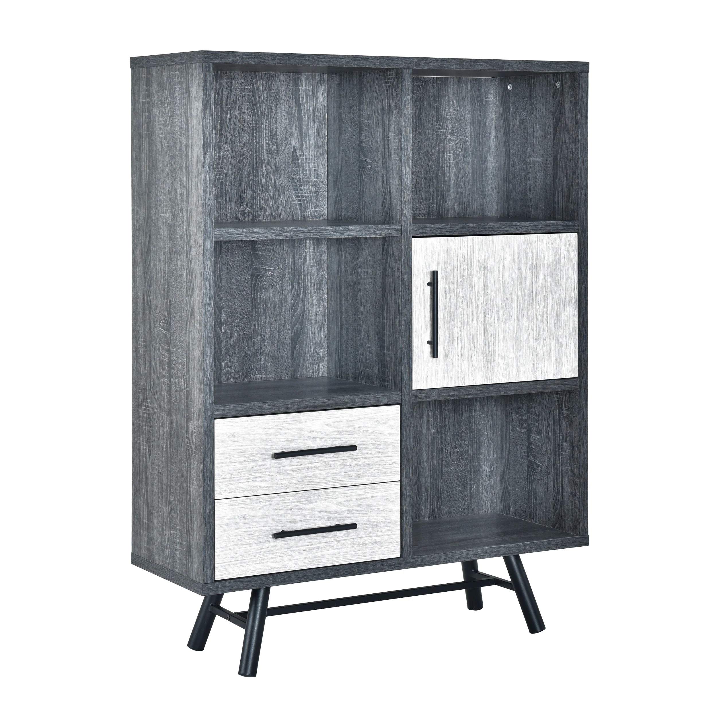 Bokchito Modern Industrial 6 Shelf Multi-Functional Cabinet - furnishings