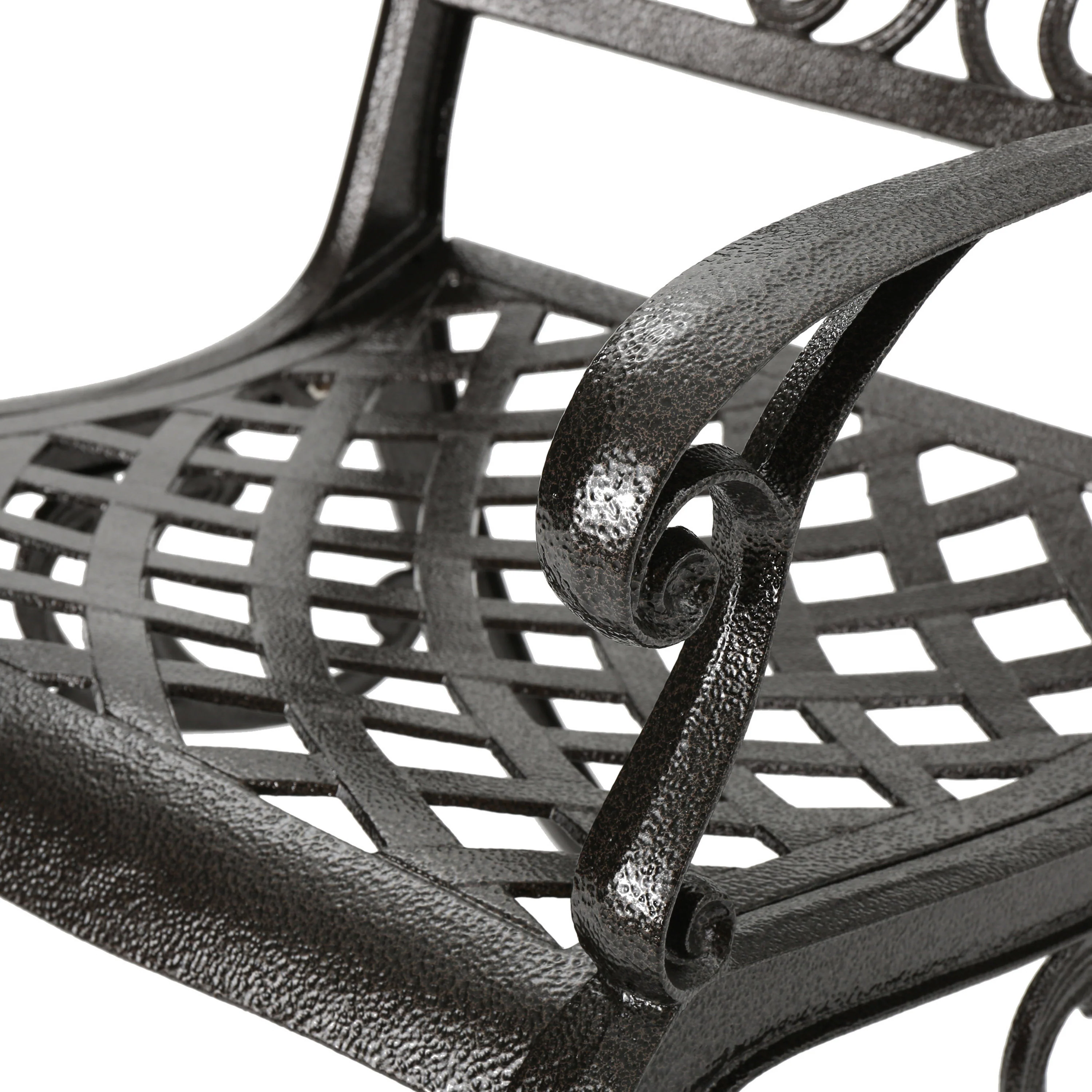 Odena Outdoor 7-piece Cast Aluminum Rectangle Bronze Dining Set - furnishings