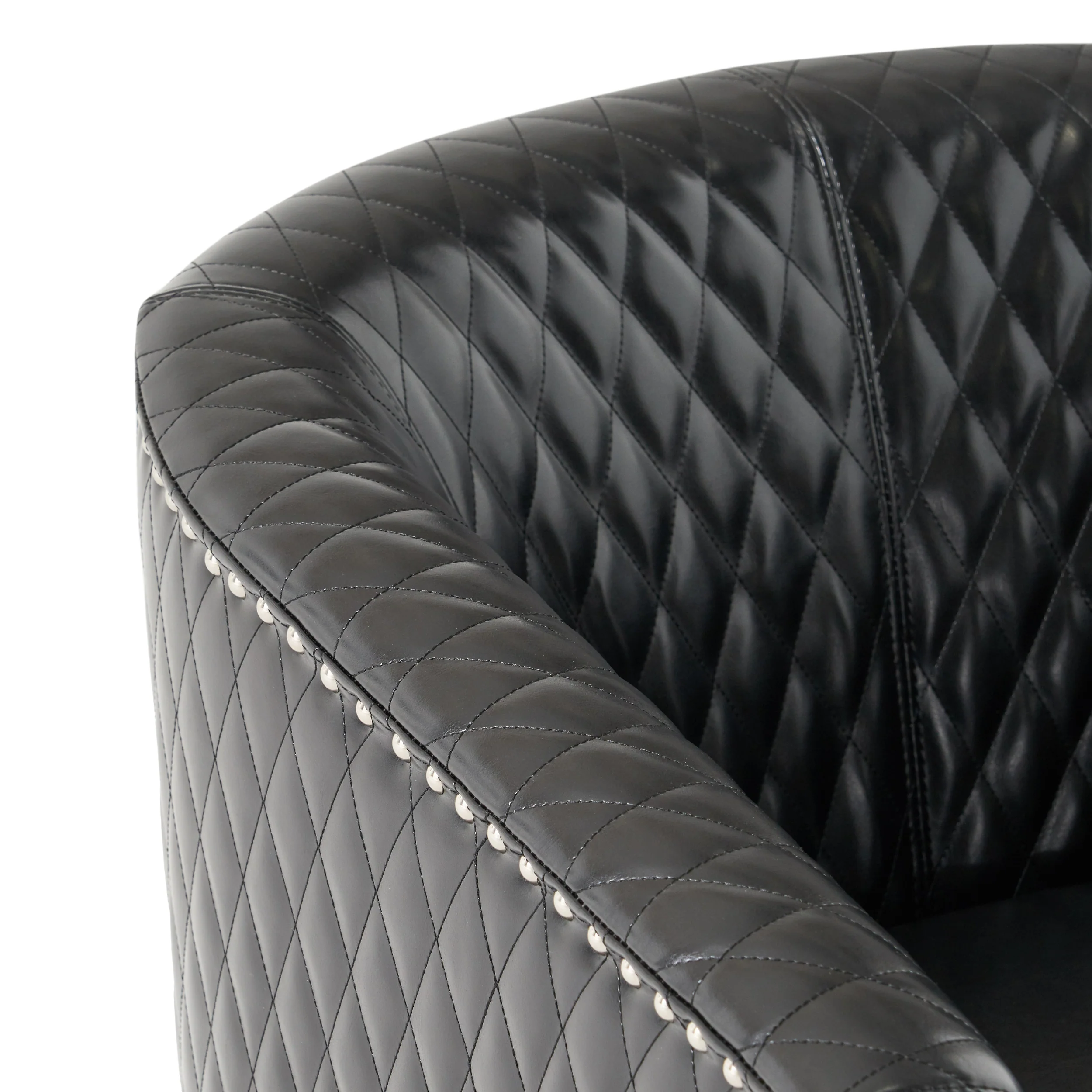 Kasey Harlequin Pattern Leather Club Chair - furnishings