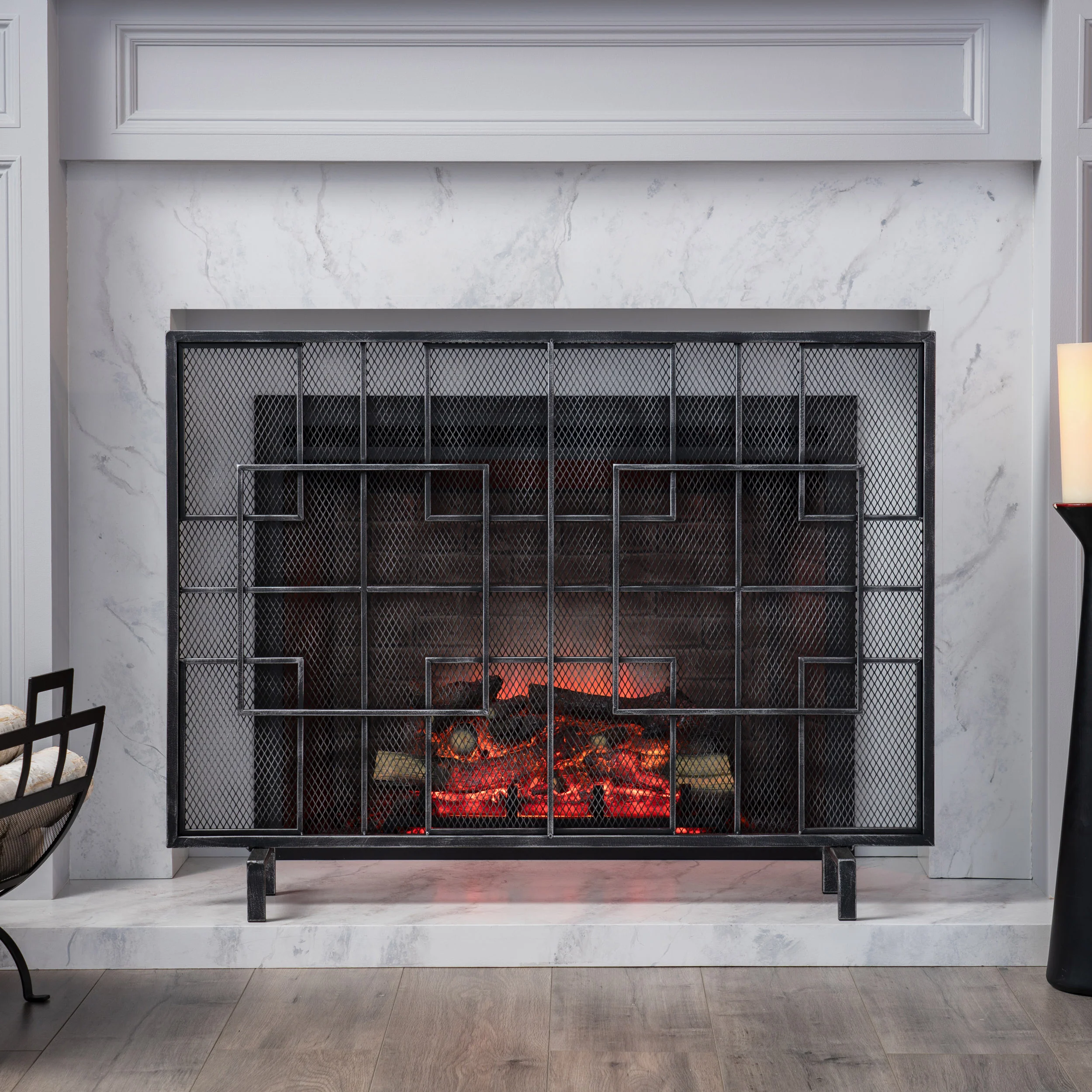 Dorothy Modern Single PanelIron Firescreen - furnishings