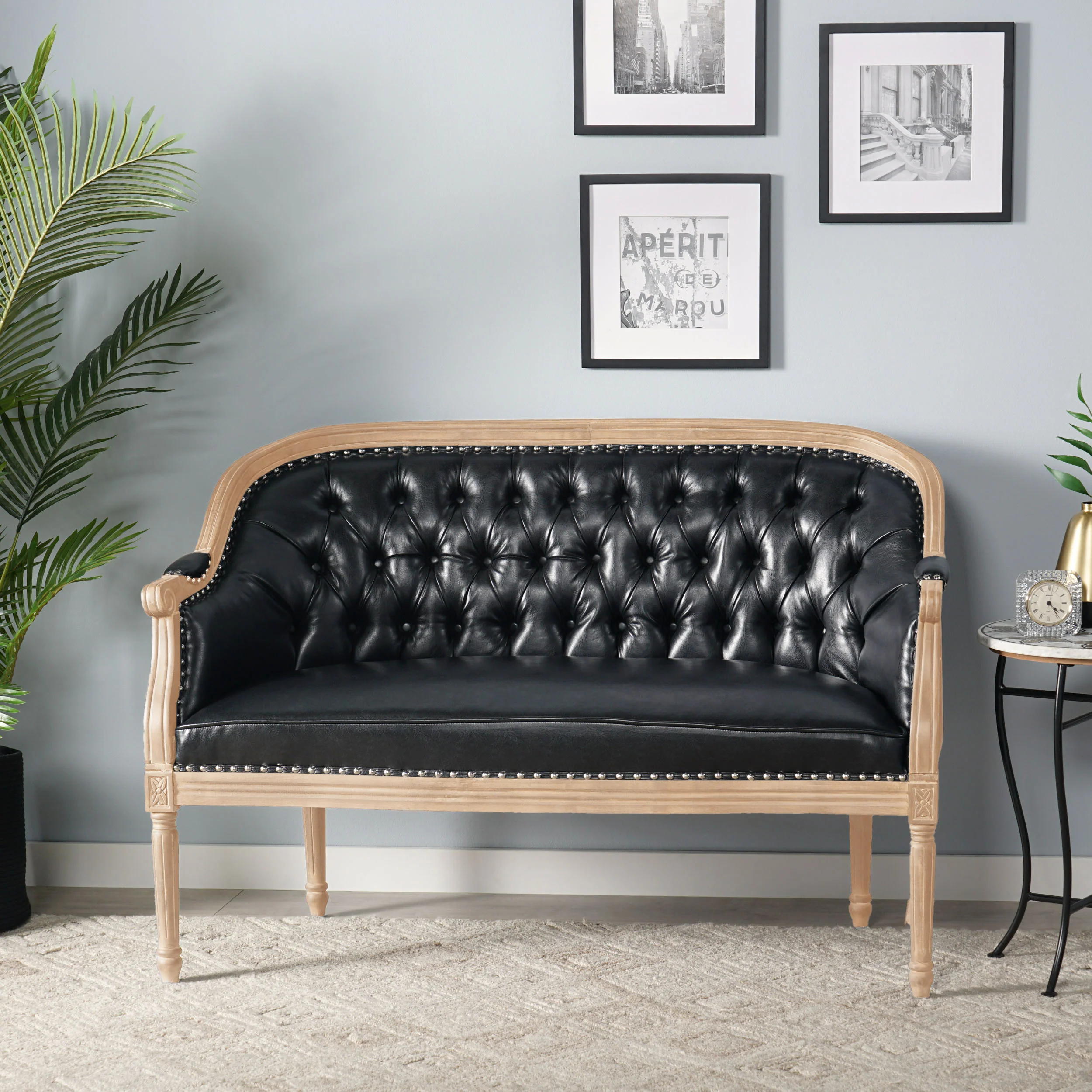 Megan Traditional Tufted Upholstered Loveseat - furnishings